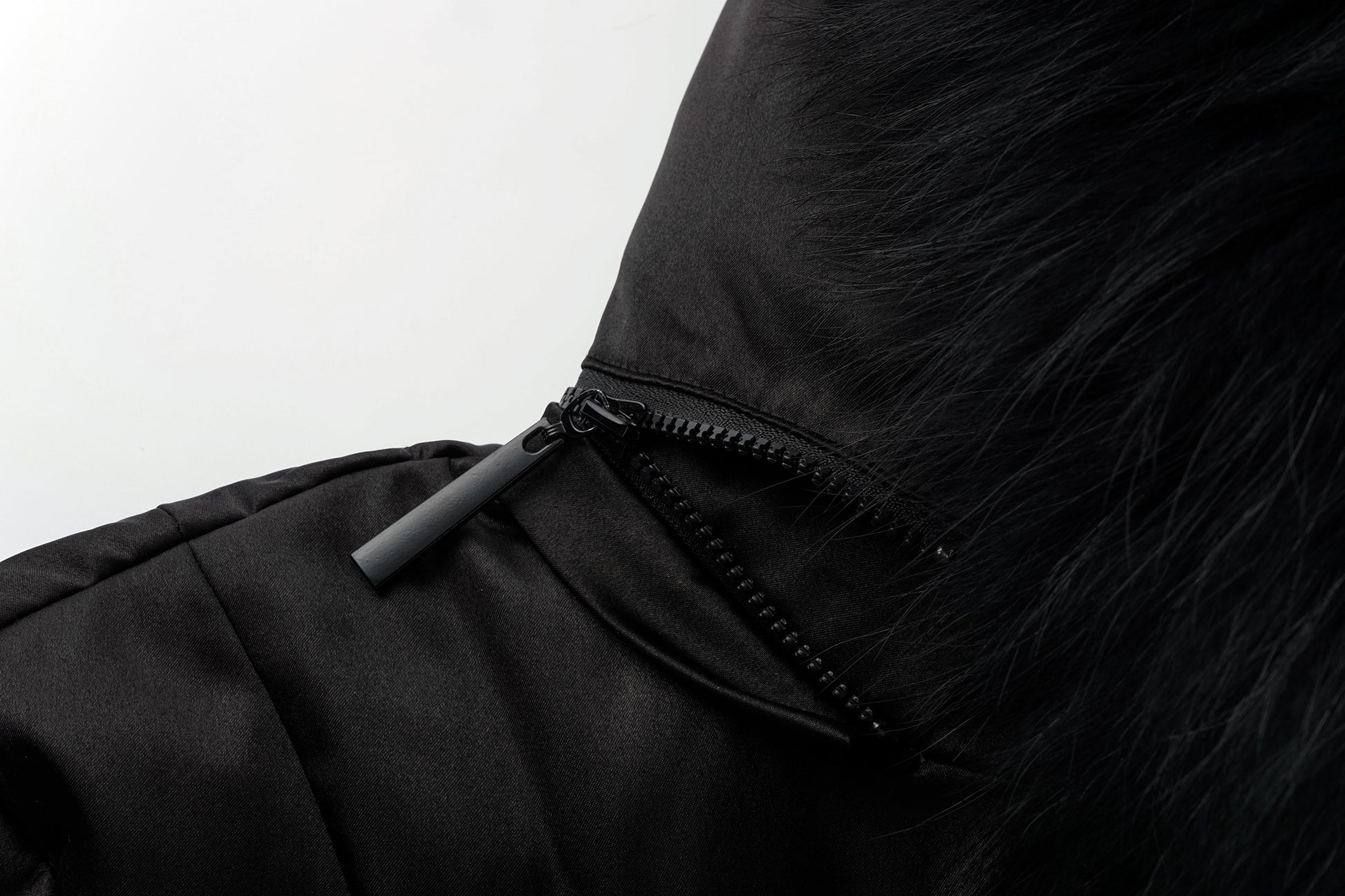 Fox Fur Hooded Fitted Down Jacket