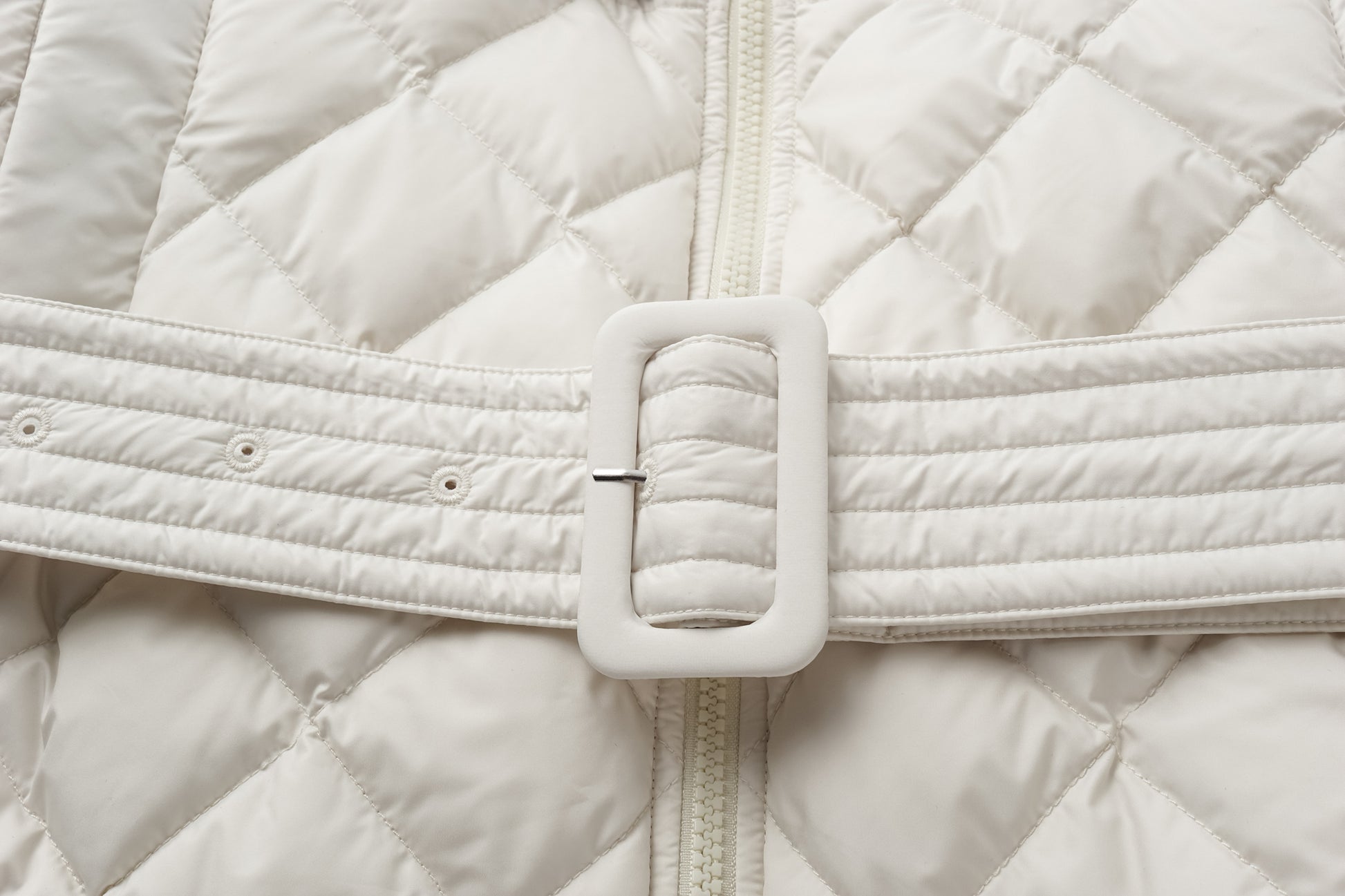 Diamond-Quilted Stand-Collar Down Jacket