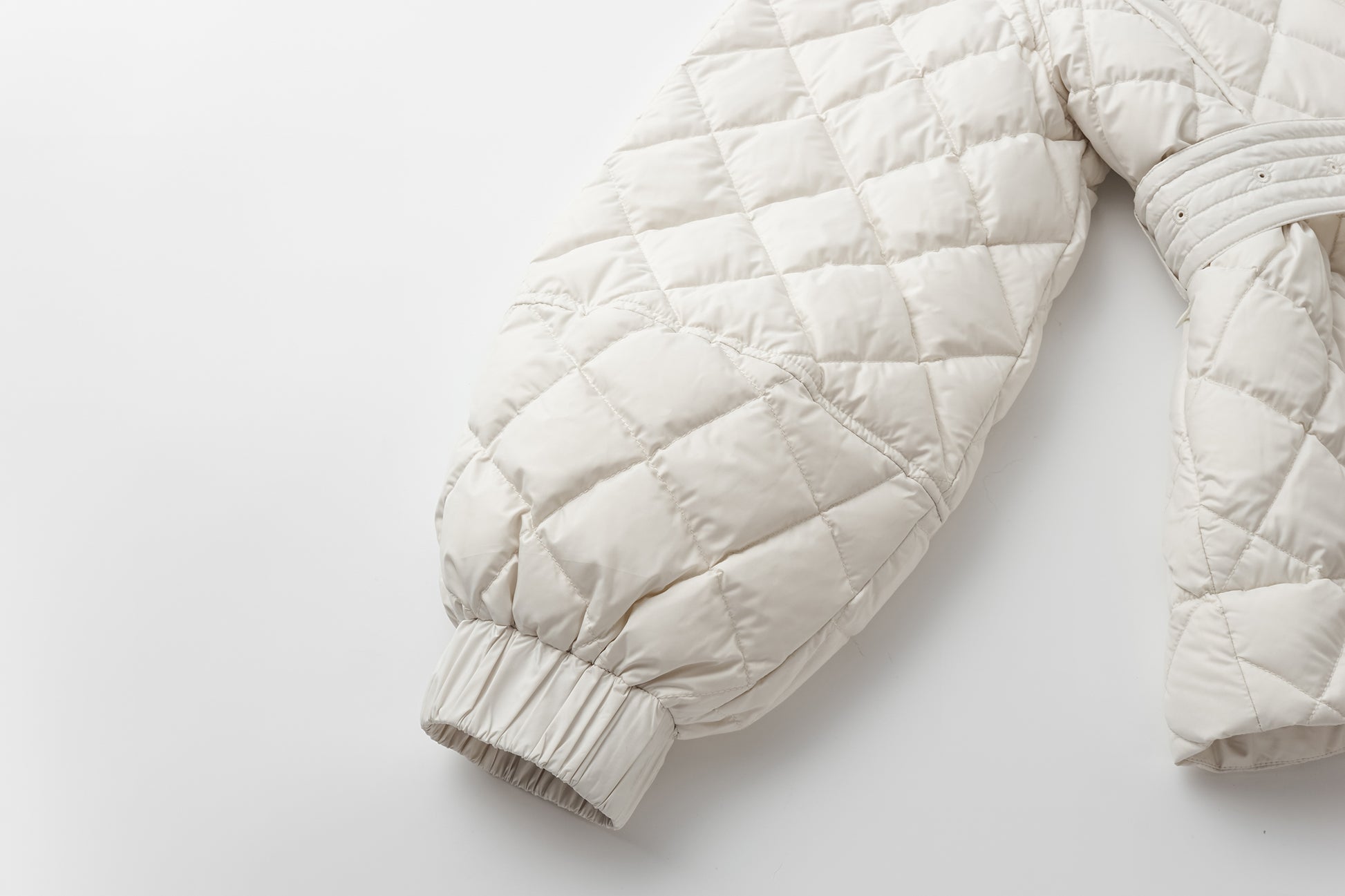 Diamond-Quilted Stand-Collar Down Jacket