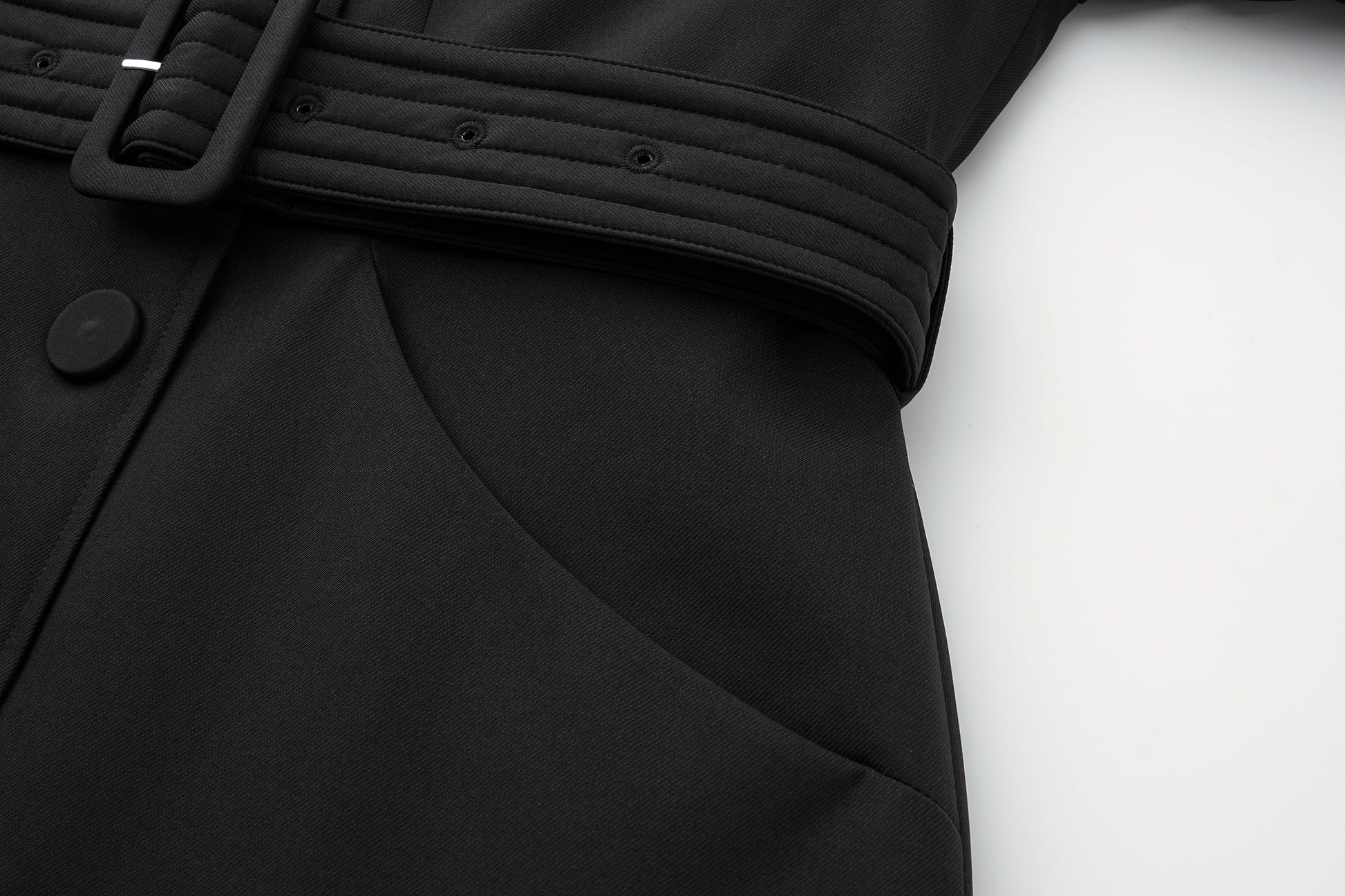 Minimalist Silhouette Long Line Down Coat with Sculpted Lapel and Defined Waist