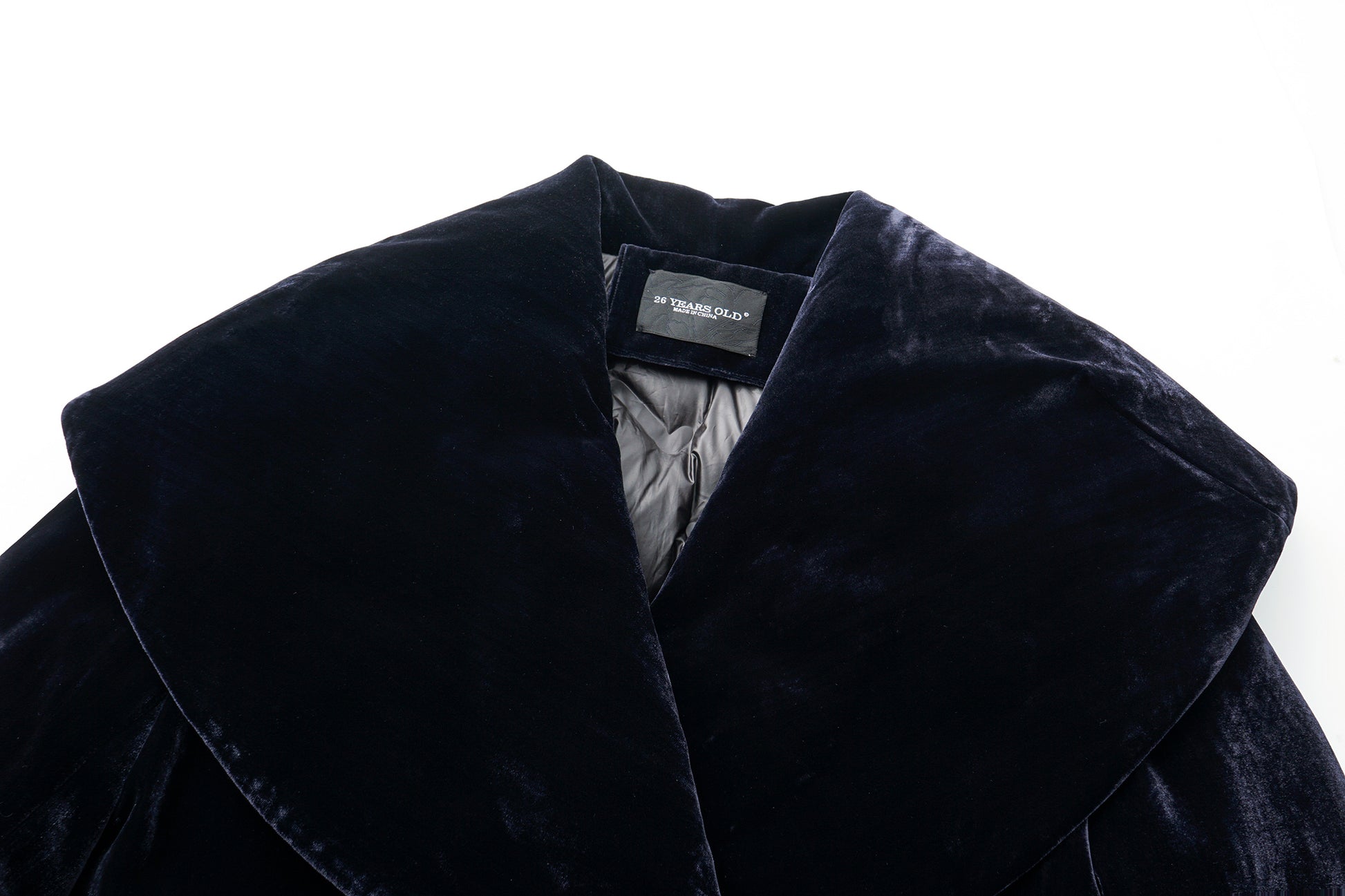Luminous Pile Oversized Lapel Velvet Down Coat