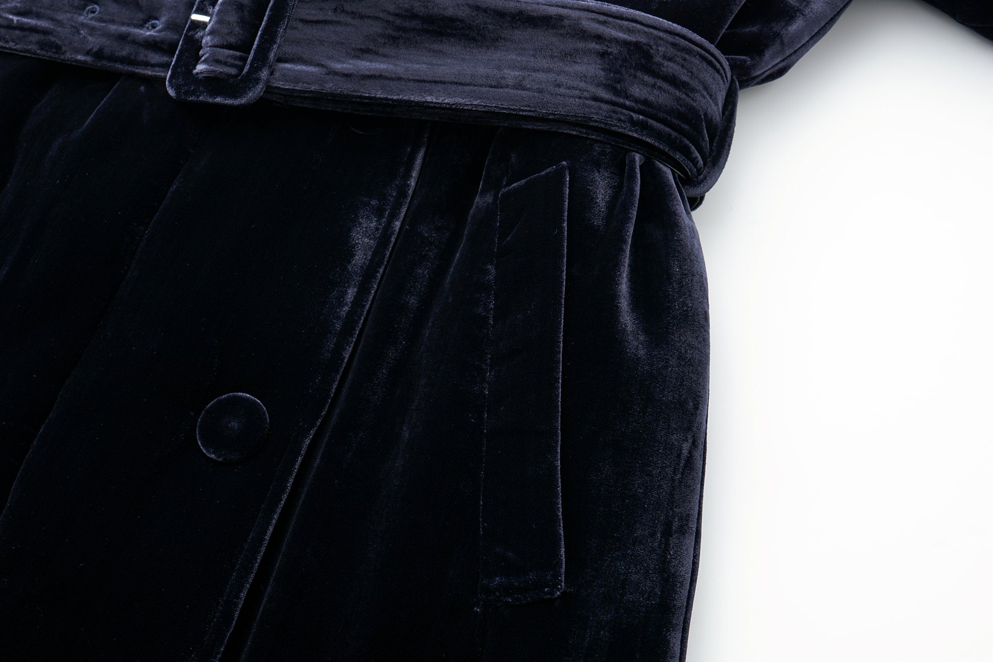 Luminous Pile Oversized Lapel Velvet Down Coat