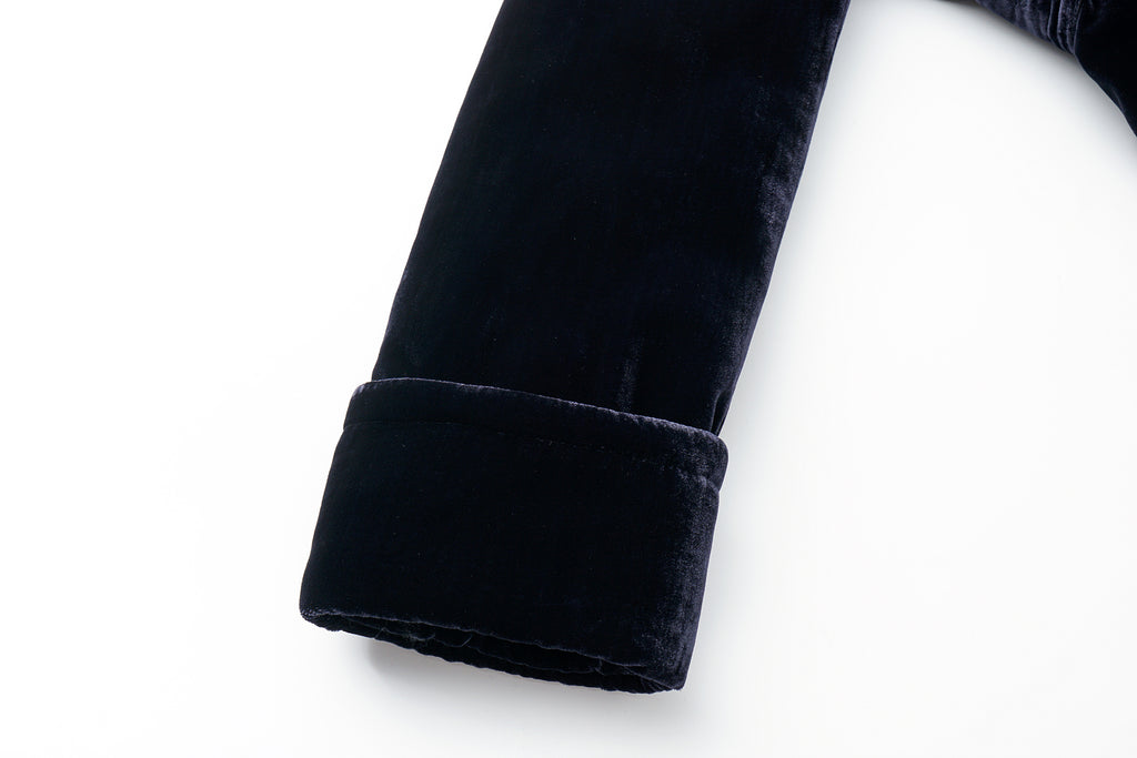 Luminous Pile Oversized Lapel Velvet Down Coat