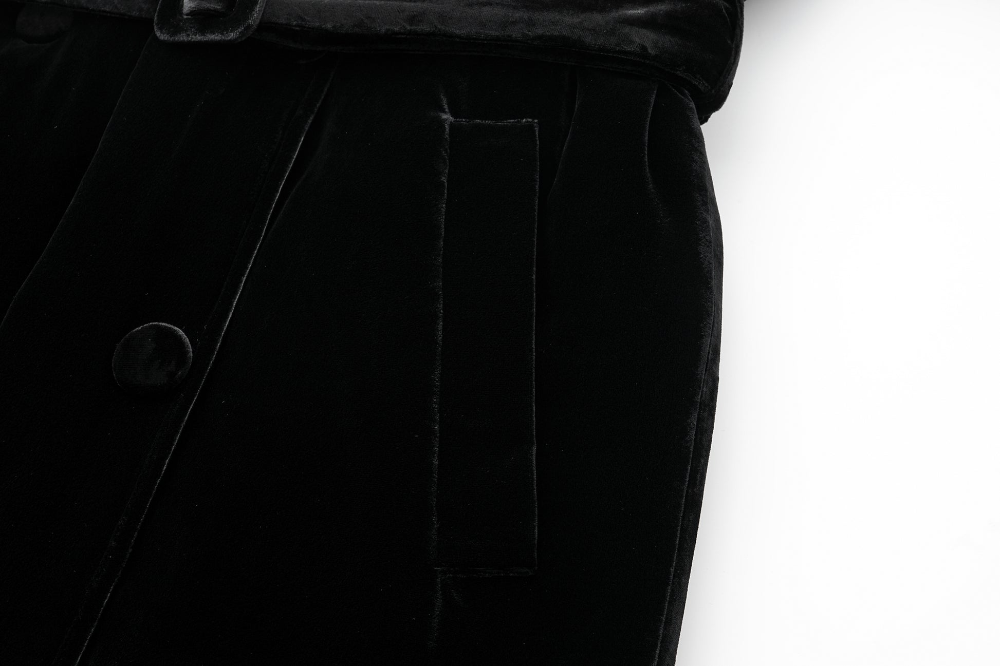 Luminous Pile Oversized Lapel Velvet Down Coat