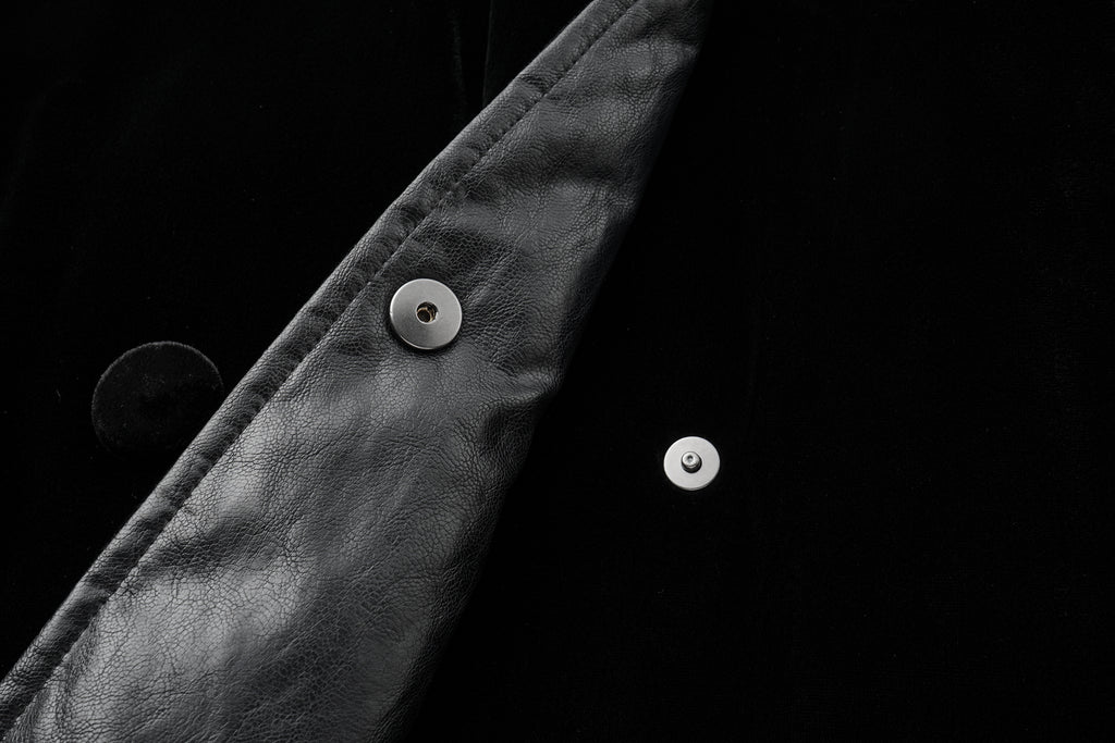 Luminous Pile Oversized Lapel Velvet Down Coat