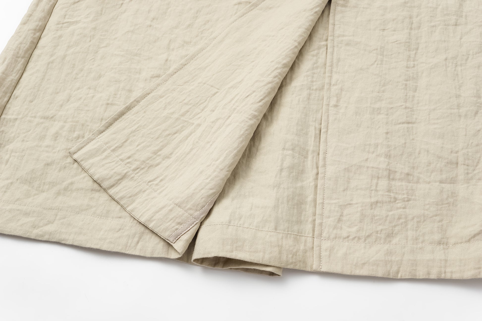 Textured Raglan-Sleeve Long Trench Coat with Organic Draping