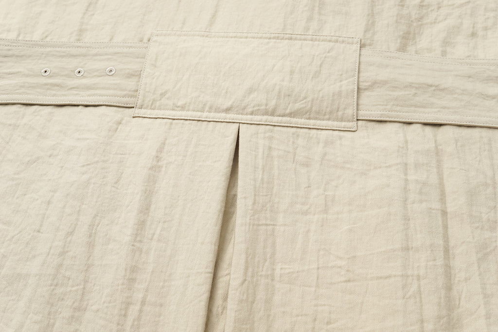 Textured Raglan-Sleeve Long Trench Coat with Organic Draping