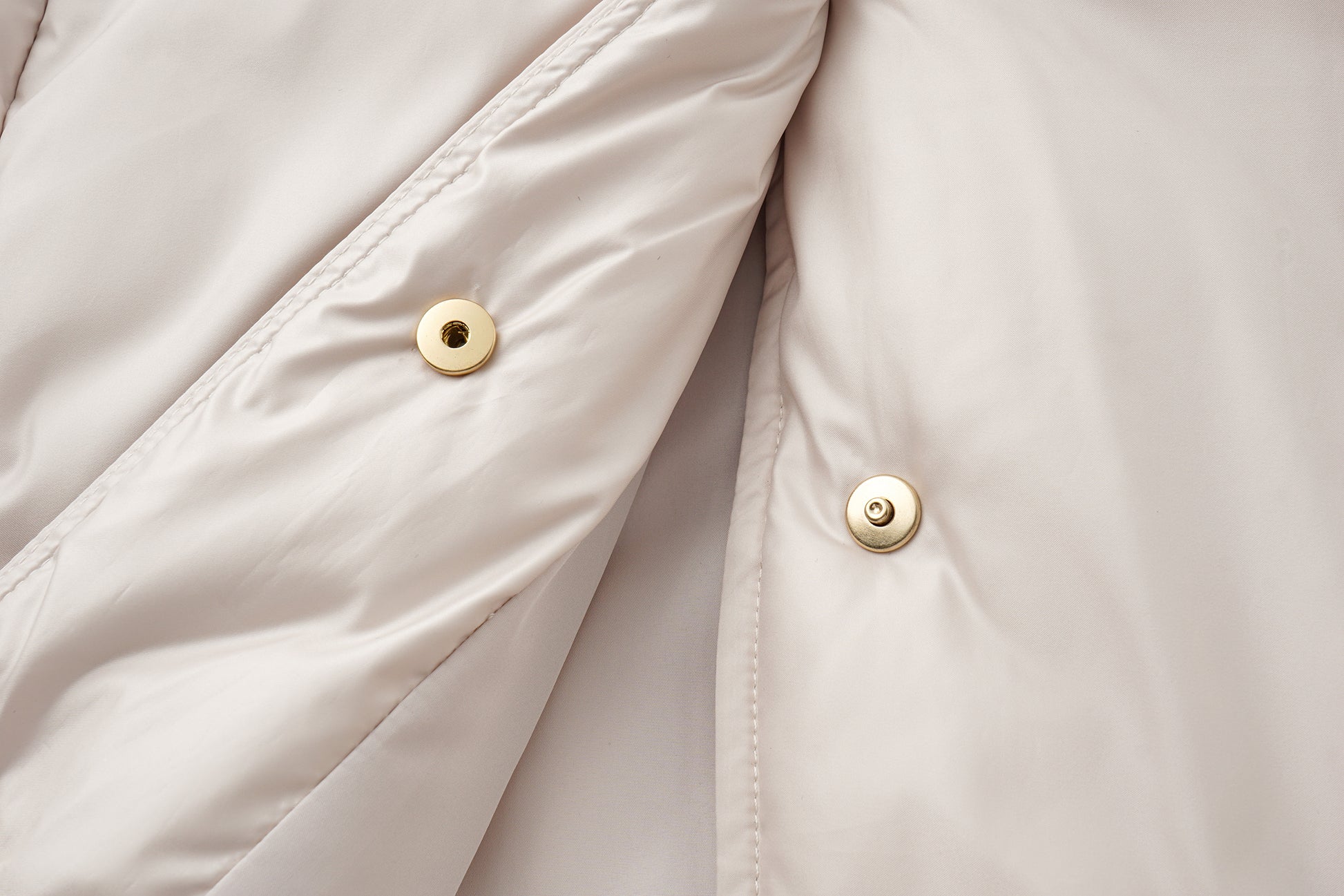 Stand-Collar Long Down Coat Cross-Wrap Waist-Defining Silhouette