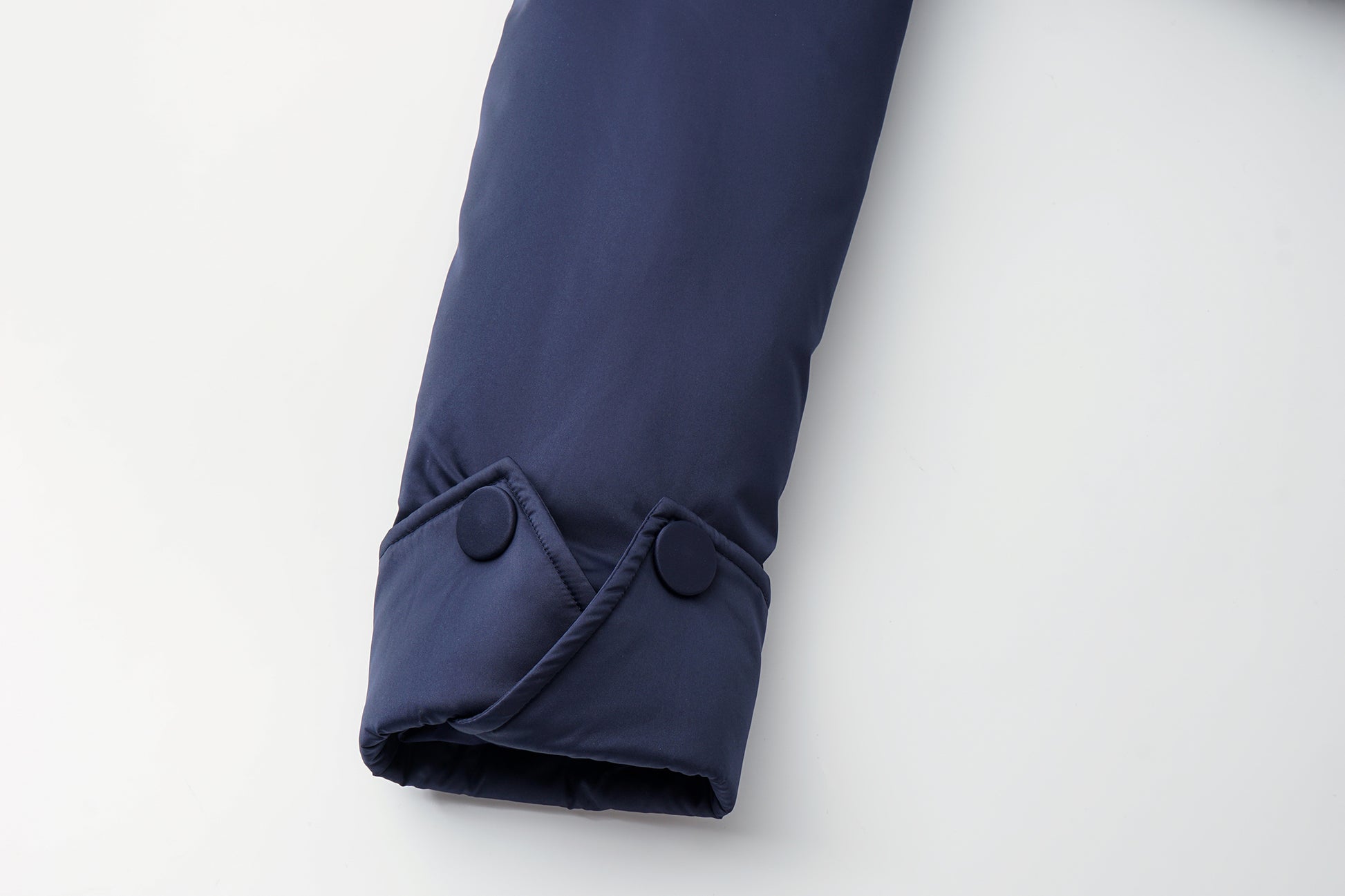 Stand-Collar Long Down Coat Cross-Wrap Waist-Defining Silhouette