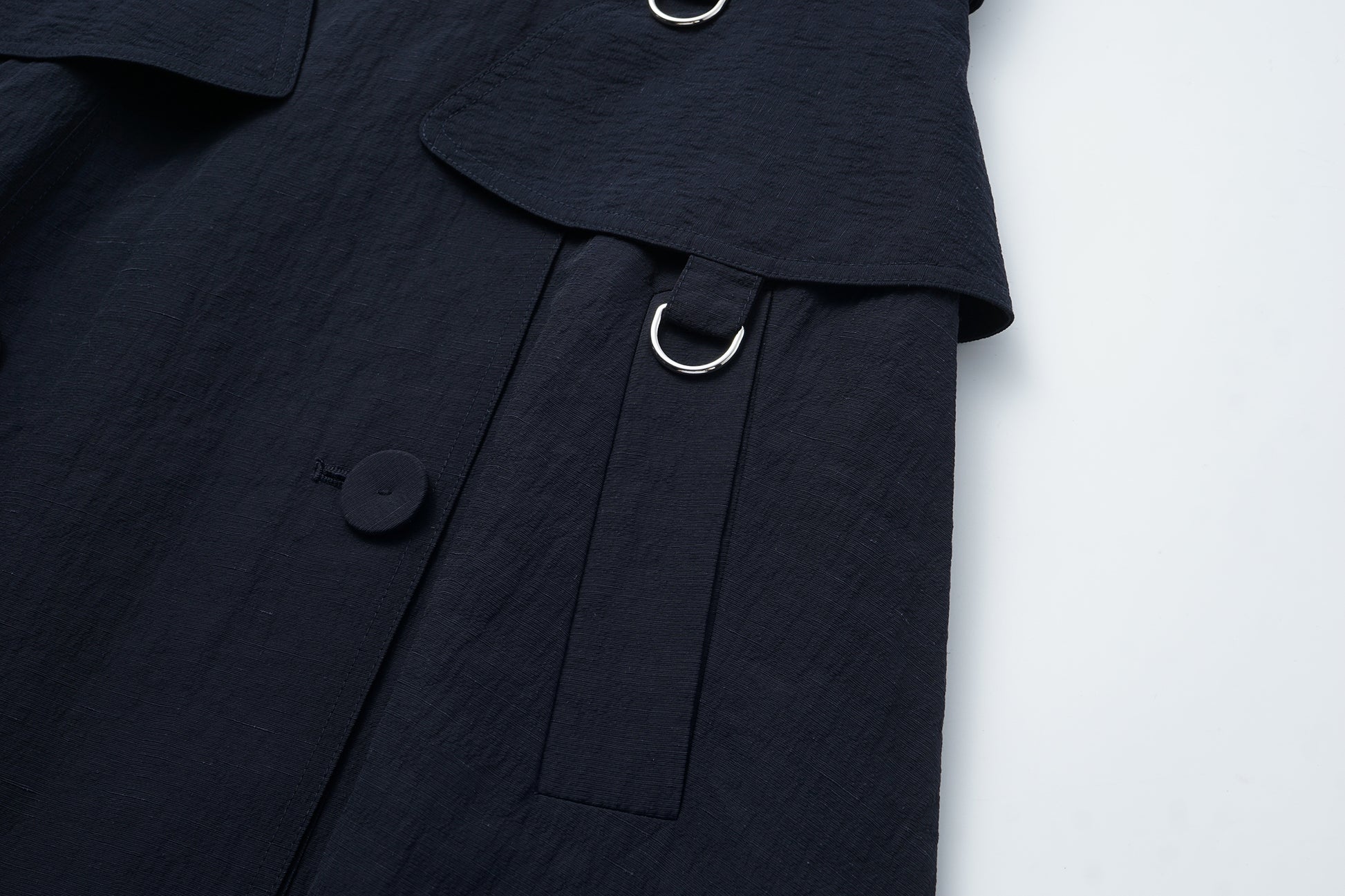 Two-Piece Trench Dress Set (Cropped Jacket + Sleeveless Round-Neck Dress)