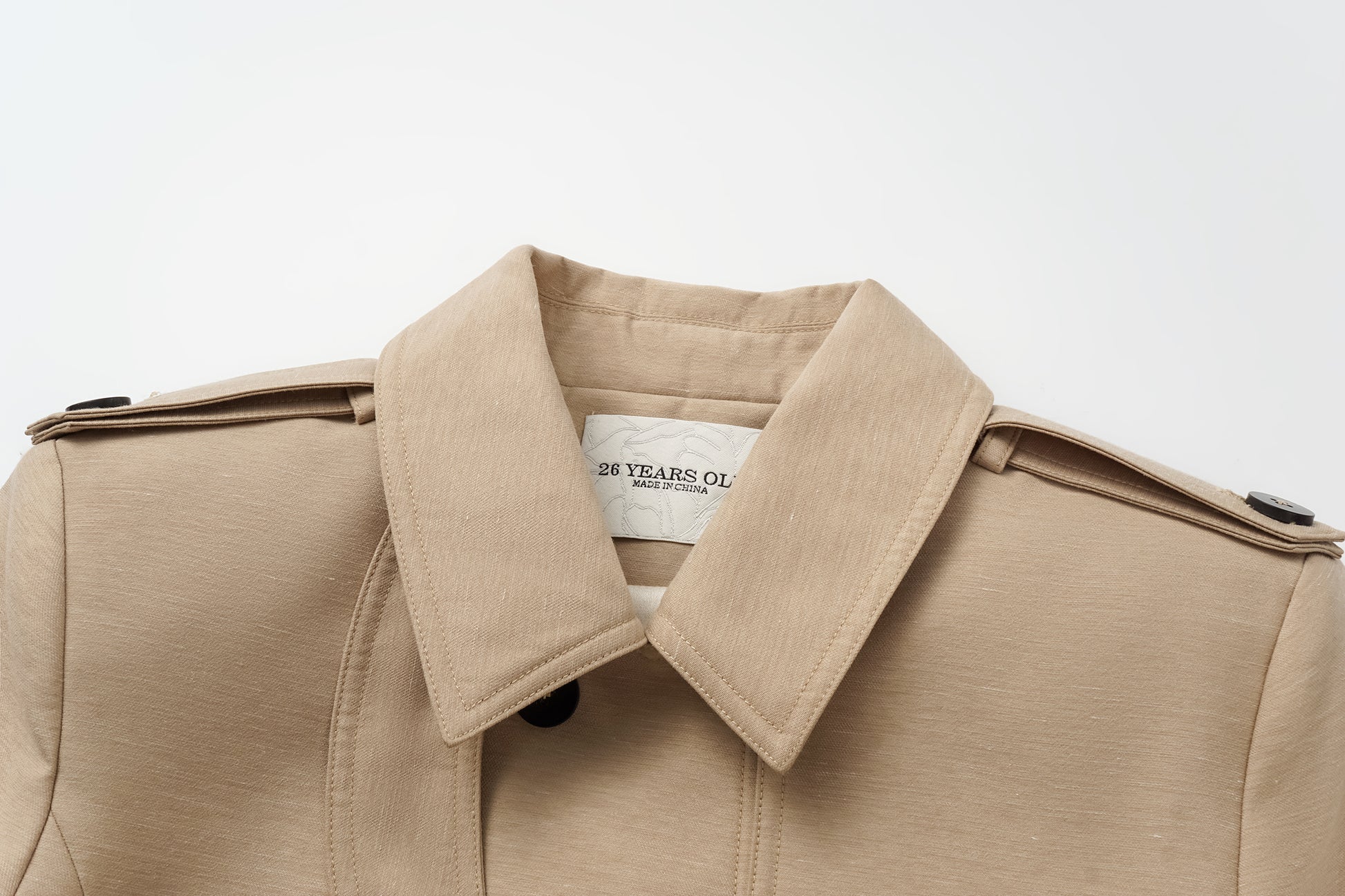 Two-Piece Trench Dress Set (Short Jacket + Sleeveless V-Neck Dress)