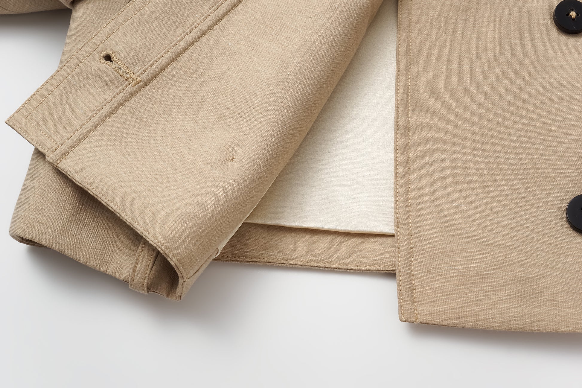 Two-Piece Trench Dress Set (Short Jacket + Sleeveless V-Neck Dress)