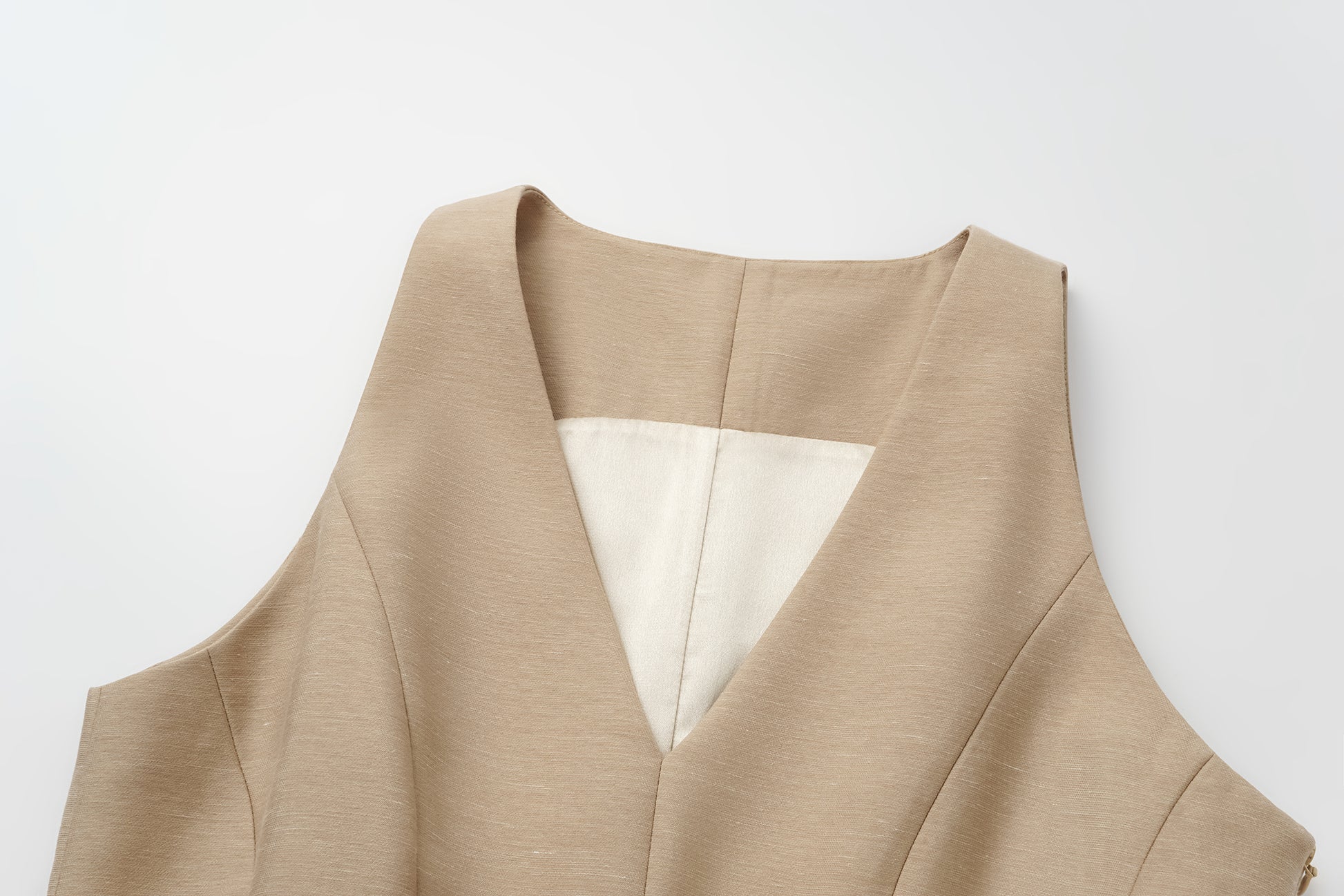 Two-Piece Trench Dress Set (Short Jacket + Sleeveless V-Neck Dress)