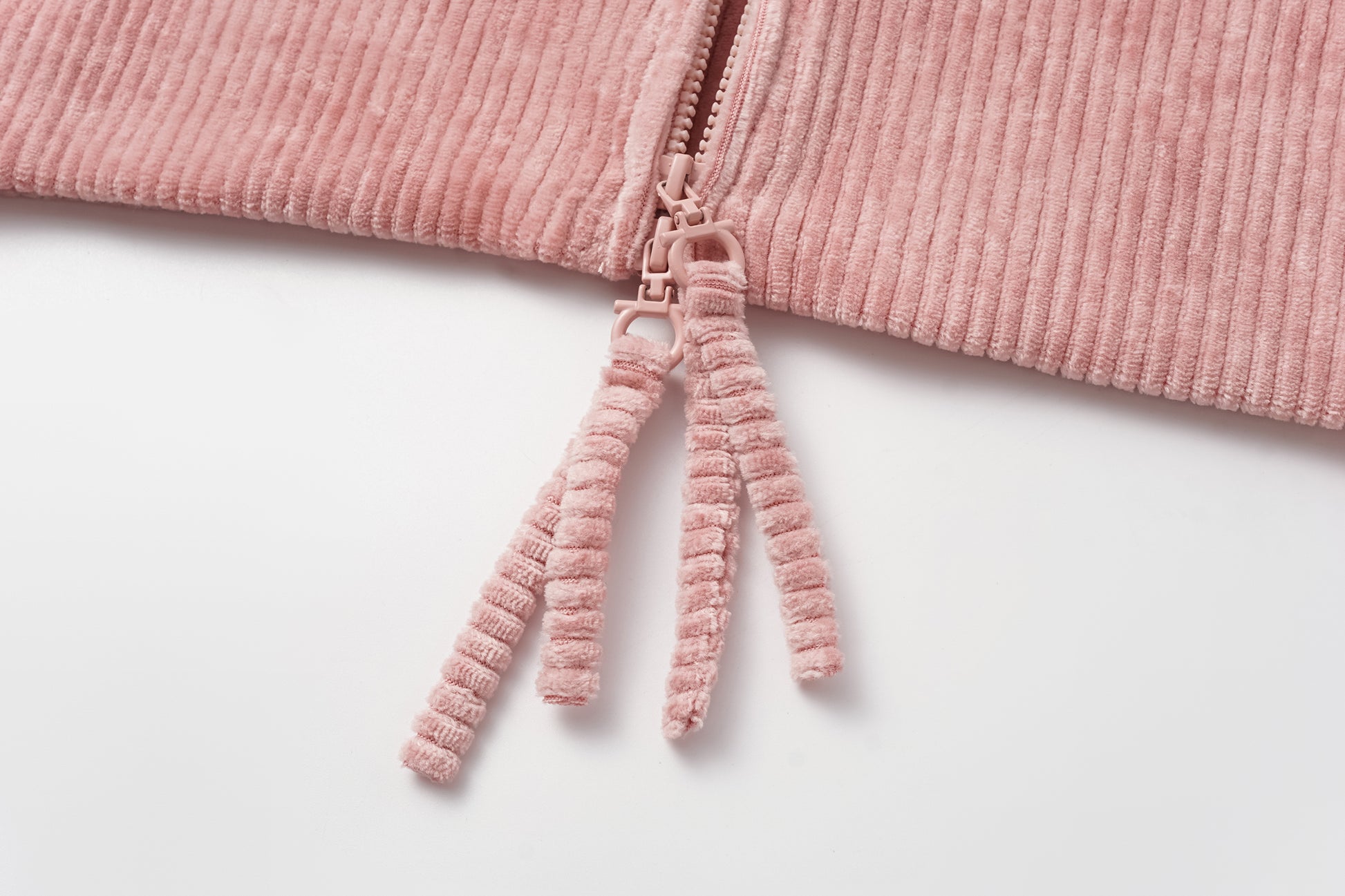 High-Neck Two-Way Zip Corduroy Track Jacket