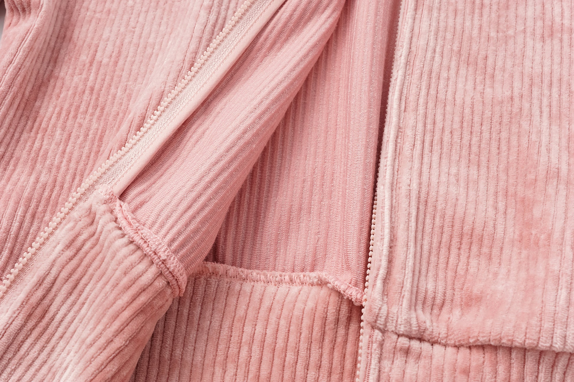 High-Neck Two-Way Zip Corduroy Track Jacket