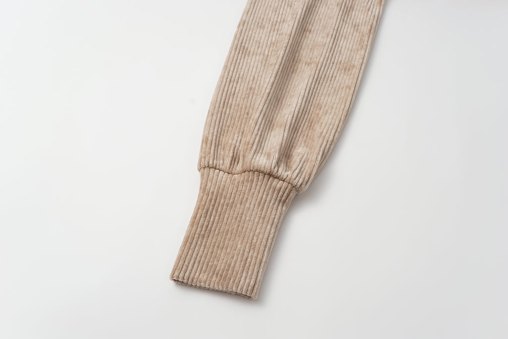 High-Neck Two-Way Zip Corduroy Track Jacket