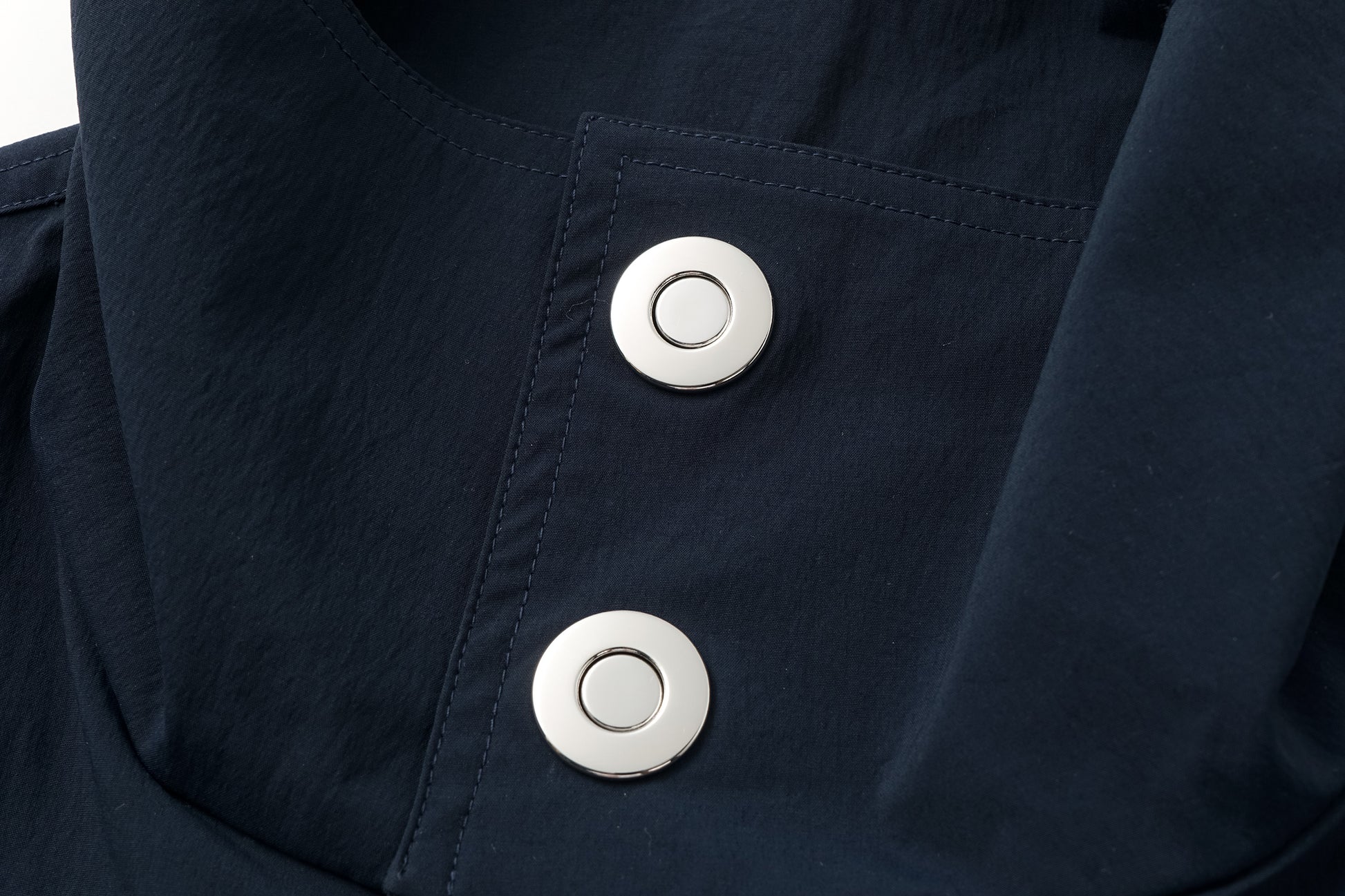 Magnetic-Closure High-Neck Trench Coat