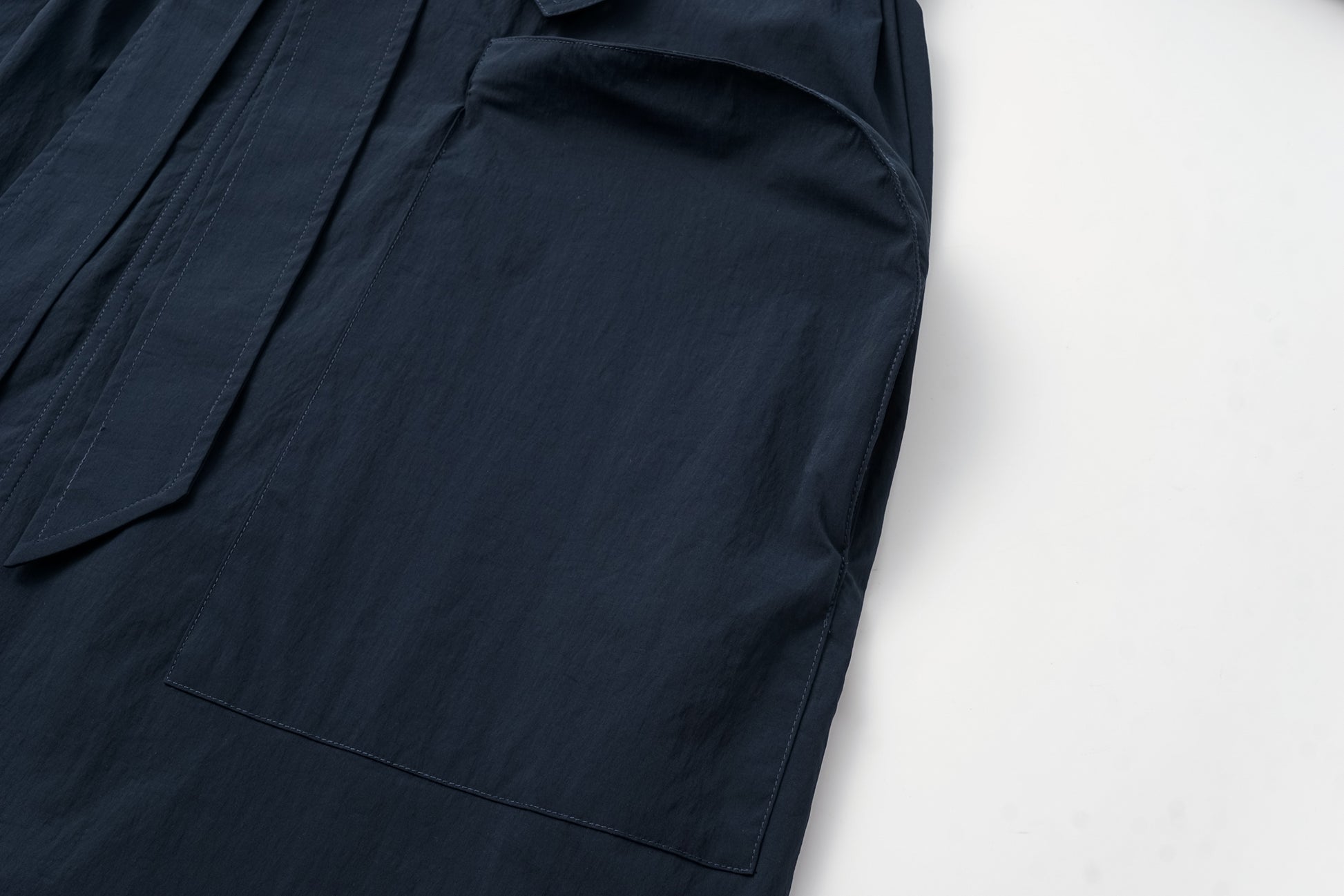 Magnetic-Closure High-Neck Trench Coat