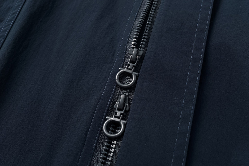 Magnetic-Closure High-Neck Trench Coat