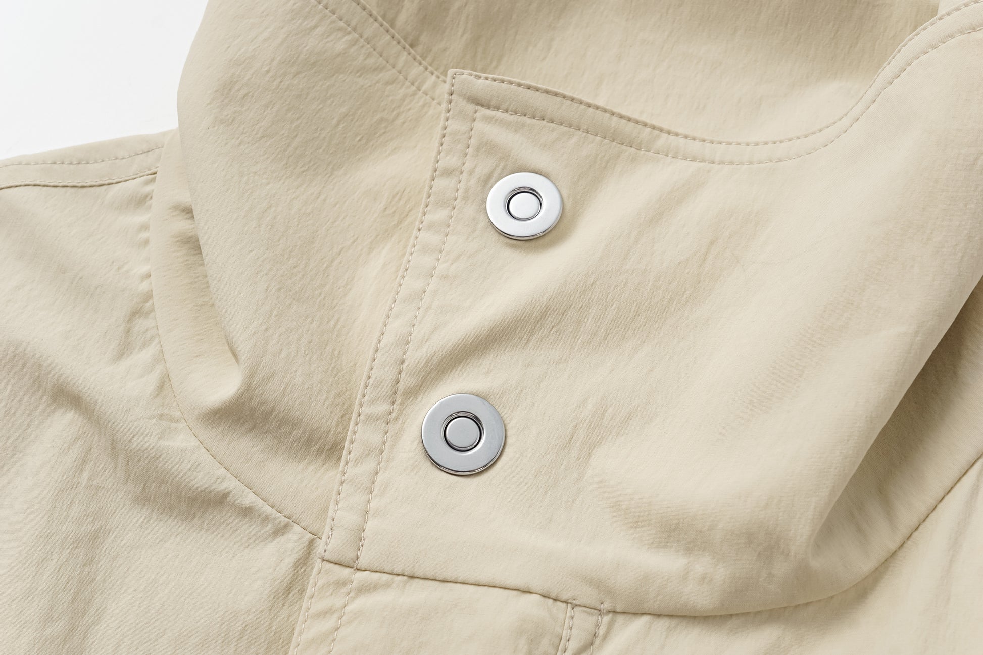 Magnetic-Closure High-Neck Trench Coat