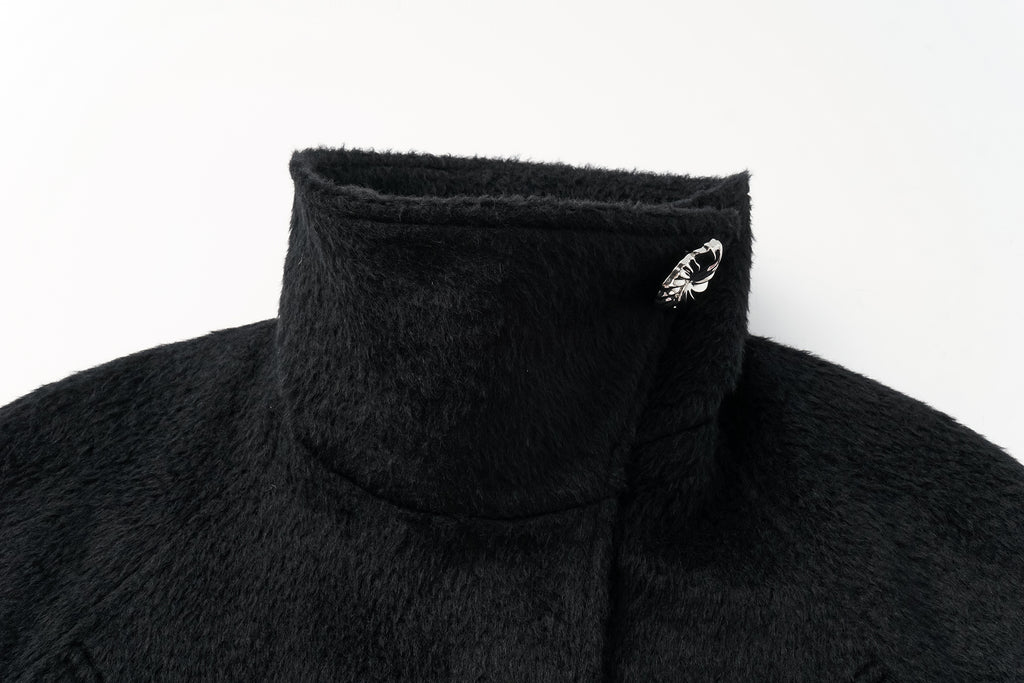 Alpaca-Wool Blend Long Overcoat