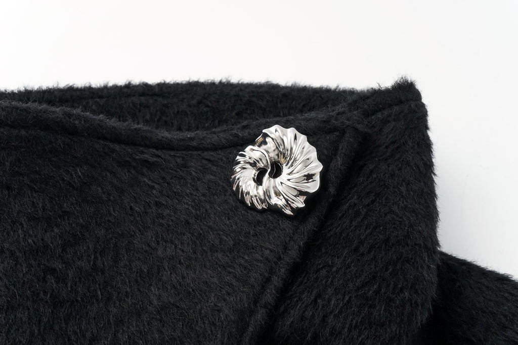 Alpaca-Wool Blend Long Overcoat