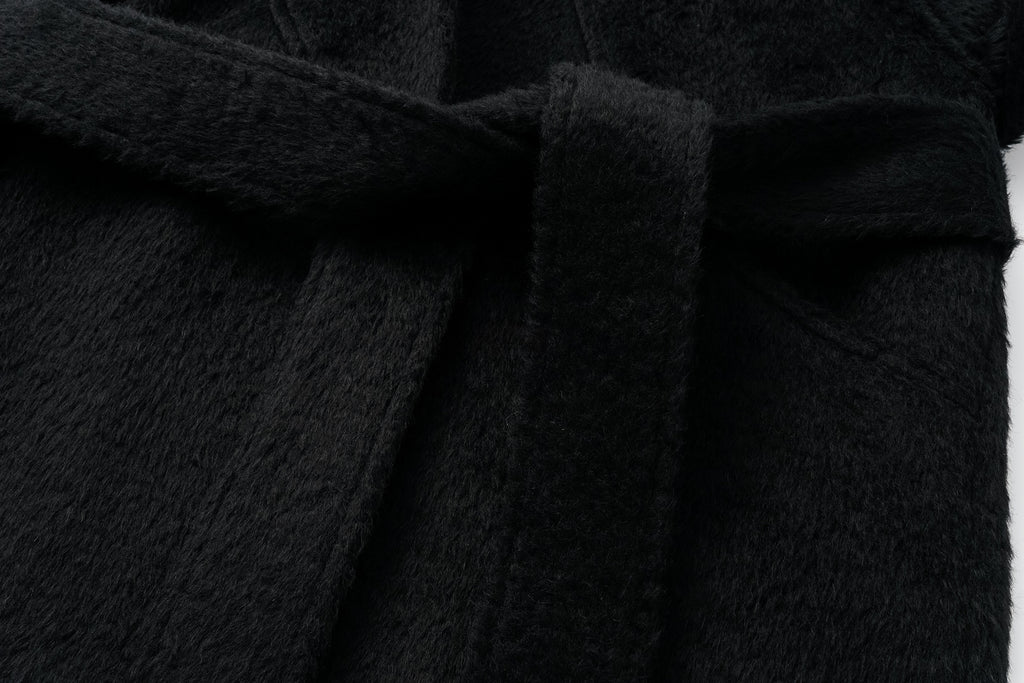 Alpaca-Wool Blend Long Overcoat