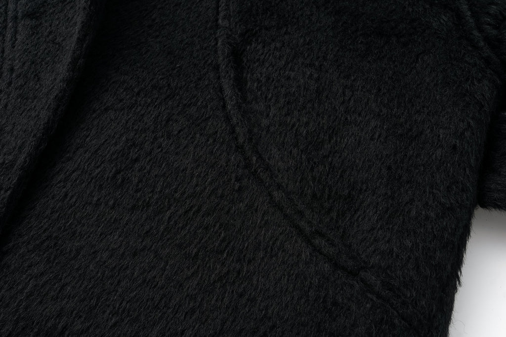 Alpaca-Wool Blend Long Overcoat
