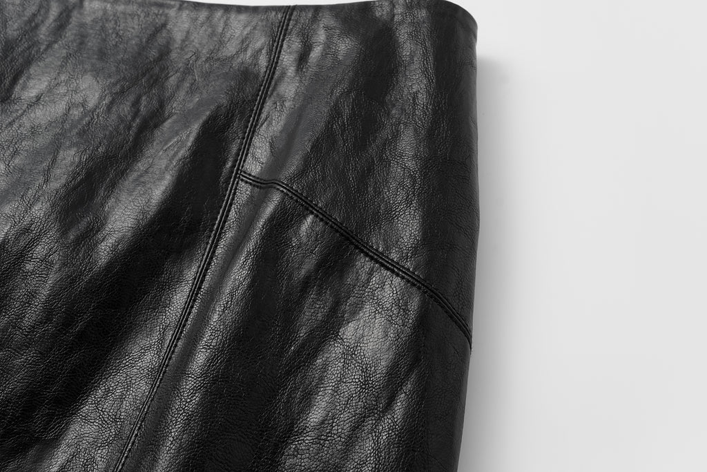 Knee-Length Pencil Skirt (Faux Leather)