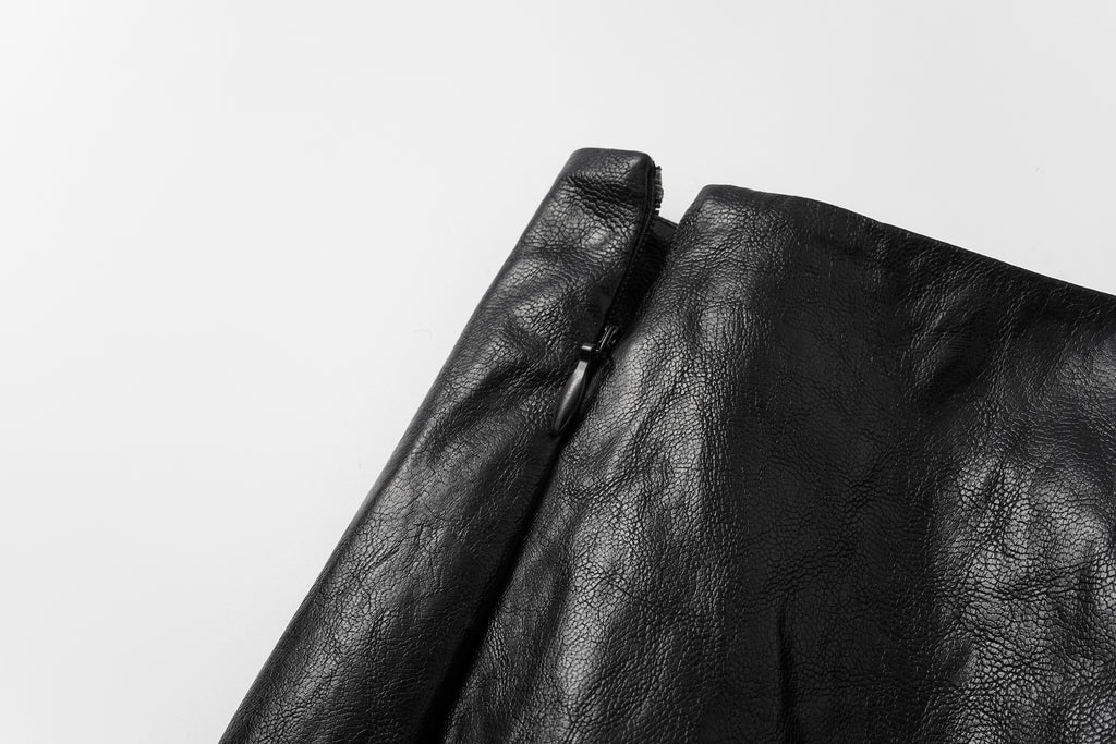 Knee-Length Pencil Skirt (Faux Leather)