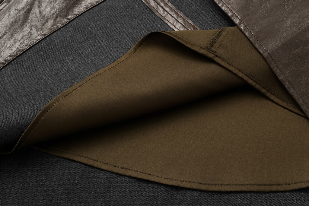 Asymmetric Hem A-Line Skirt (Faux Leather)