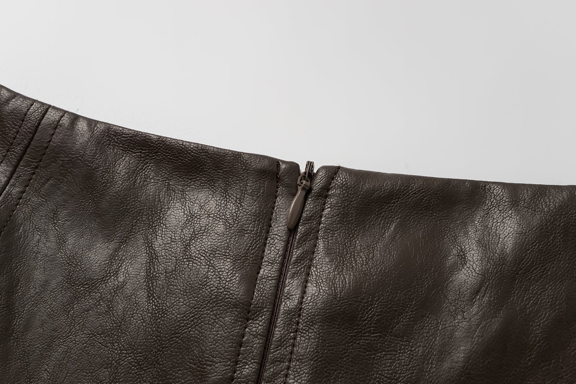 Asymmetric Hem A-Line Skirt (Faux Leather)