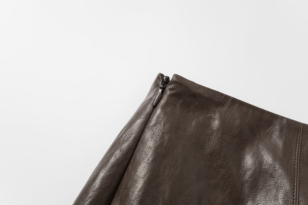 Knee-Length Pencil Skirt (Faux Leather)
