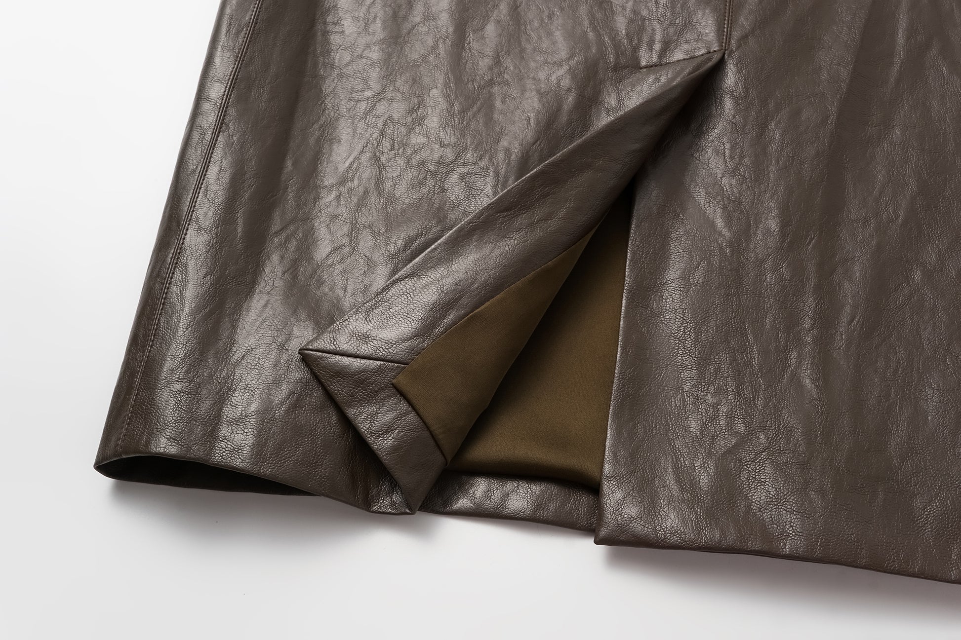 Knee-Length Pencil Skirt (Faux Leather)