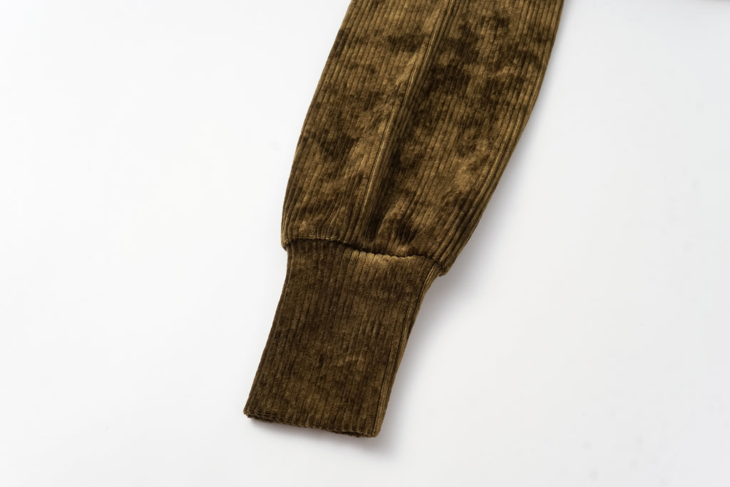 High-Neck Two-Way Zip Corduroy Track Jacket