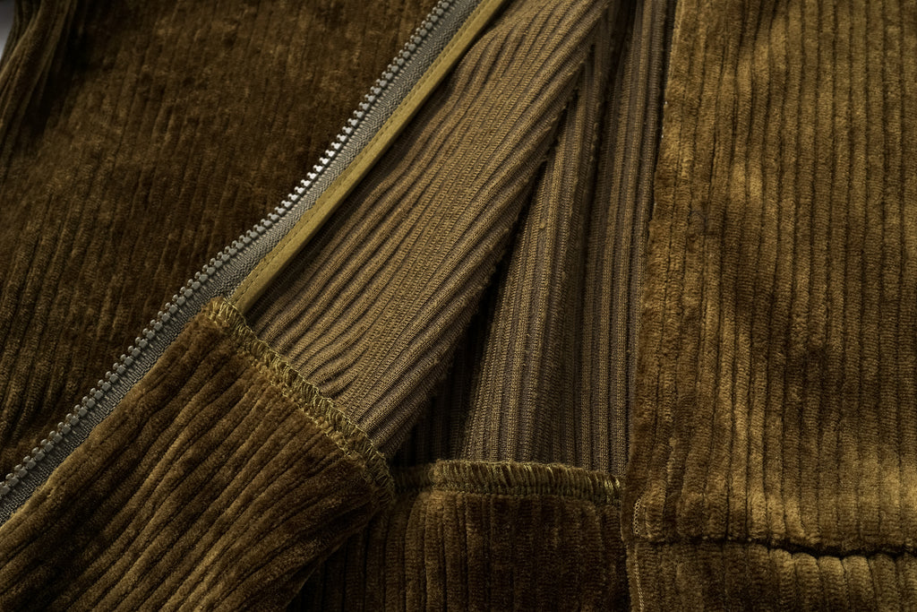 High-Neck Two-Way Zip Corduroy Track Jacket