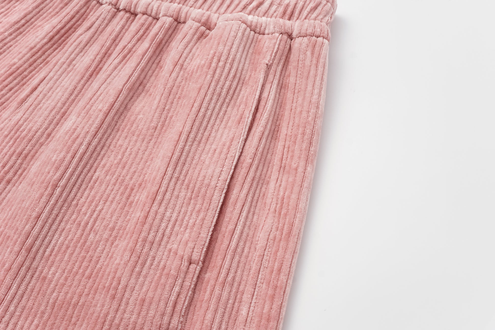 Curved Hem Corduroy Sweatpants