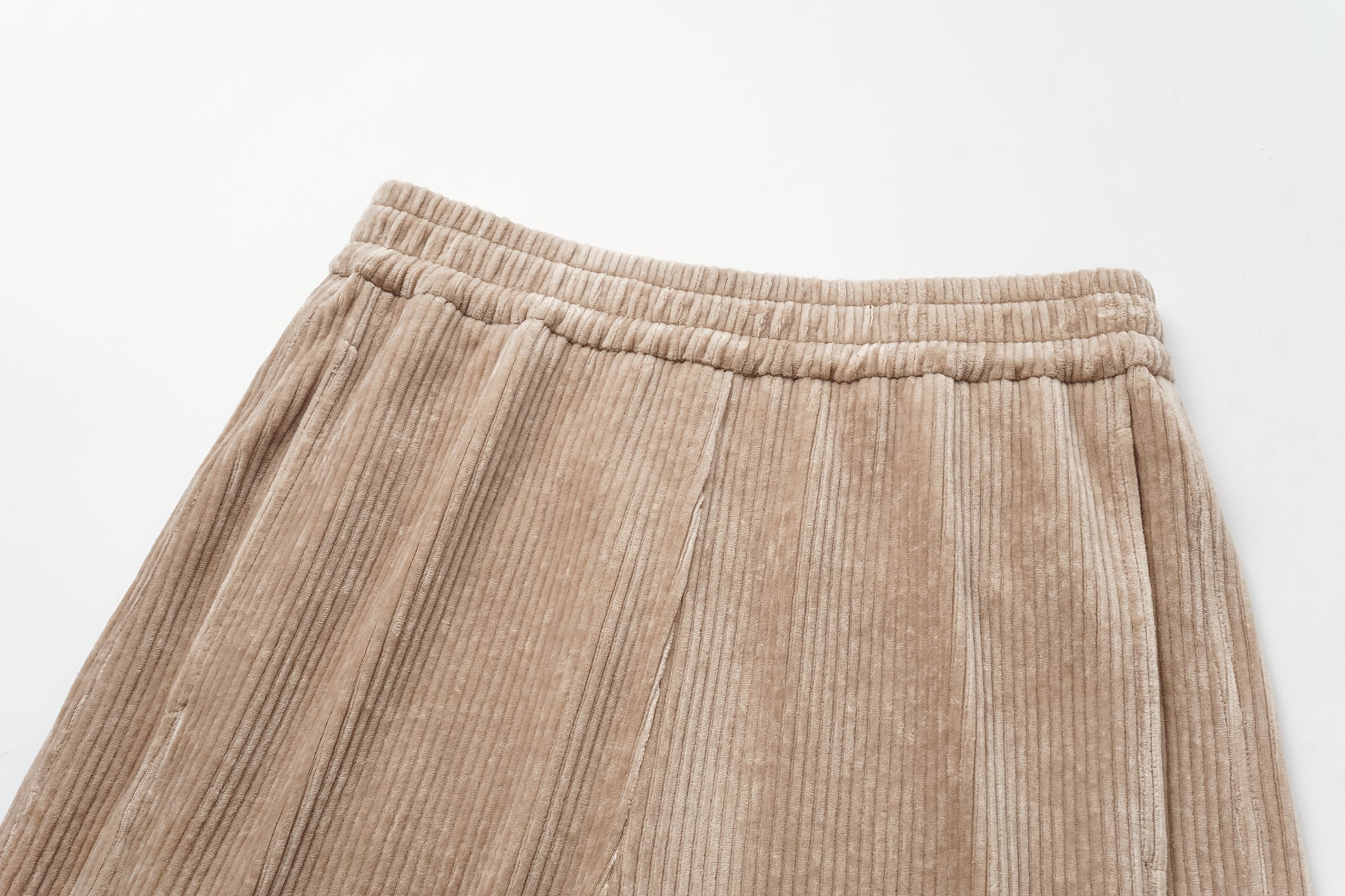 Curved Hem Corduroy Sweatpants