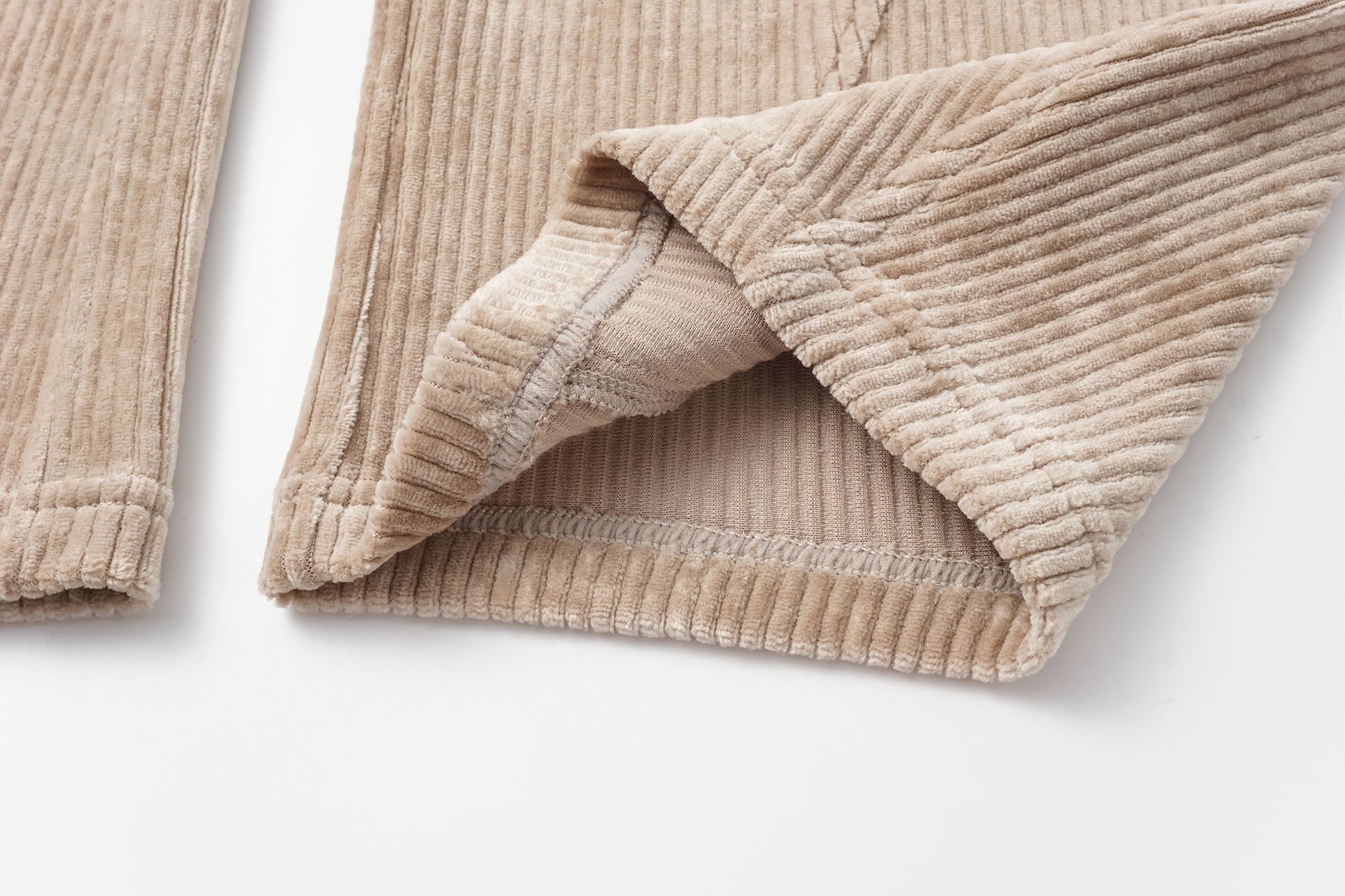 Curved Hem Corduroy Sweatpants