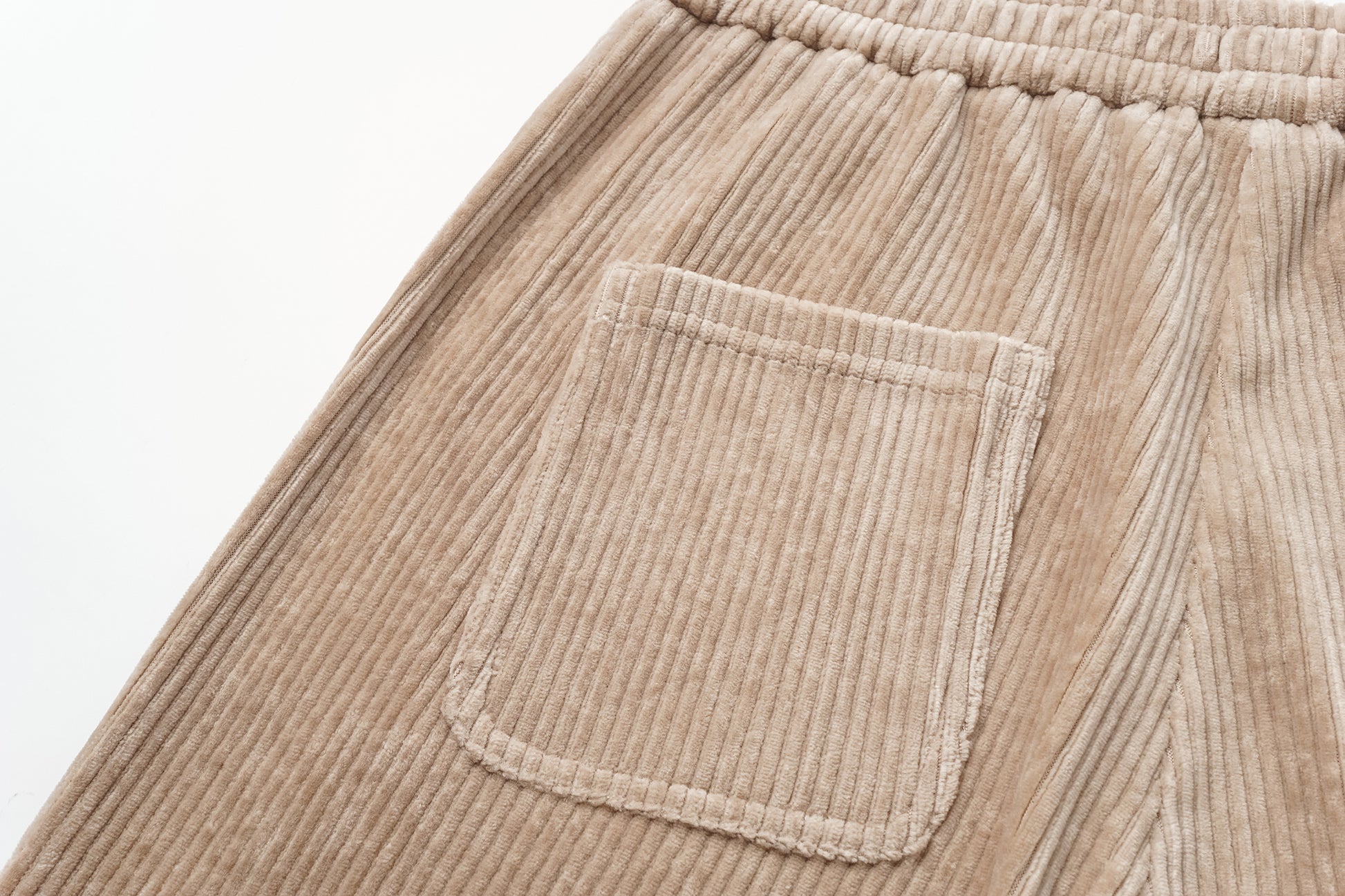 Curved Hem Corduroy Sweatpants