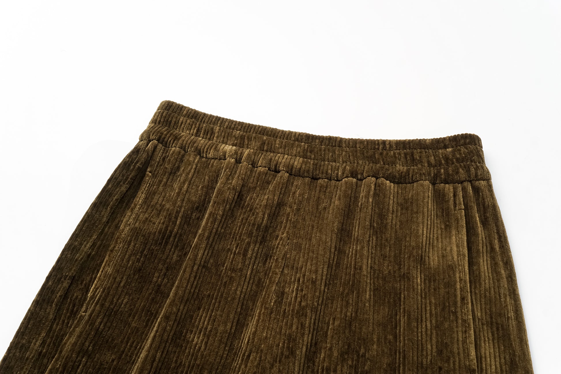 Curved Hem Corduroy Sweatpants