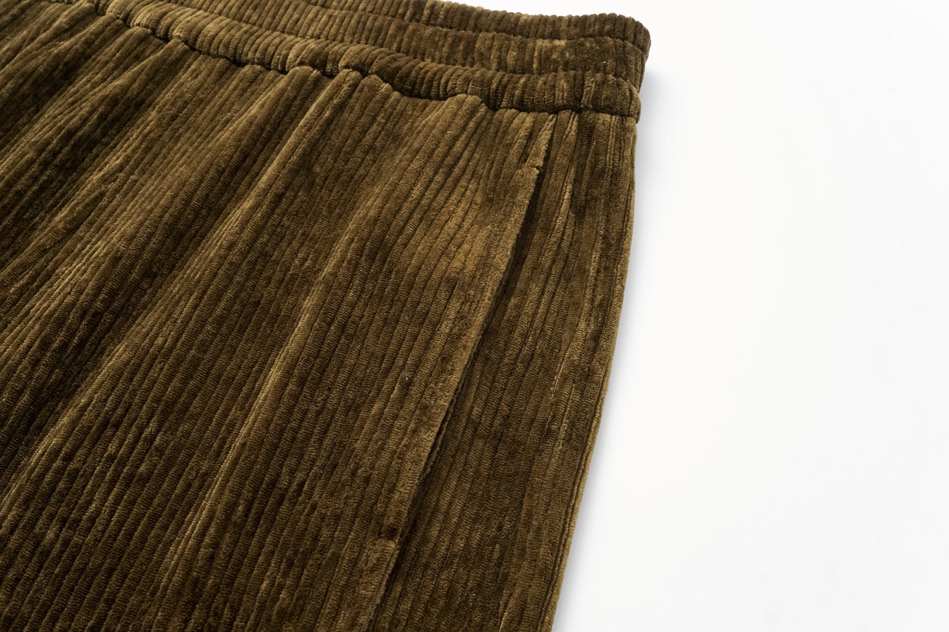 Curved Hem Corduroy Sweatpants