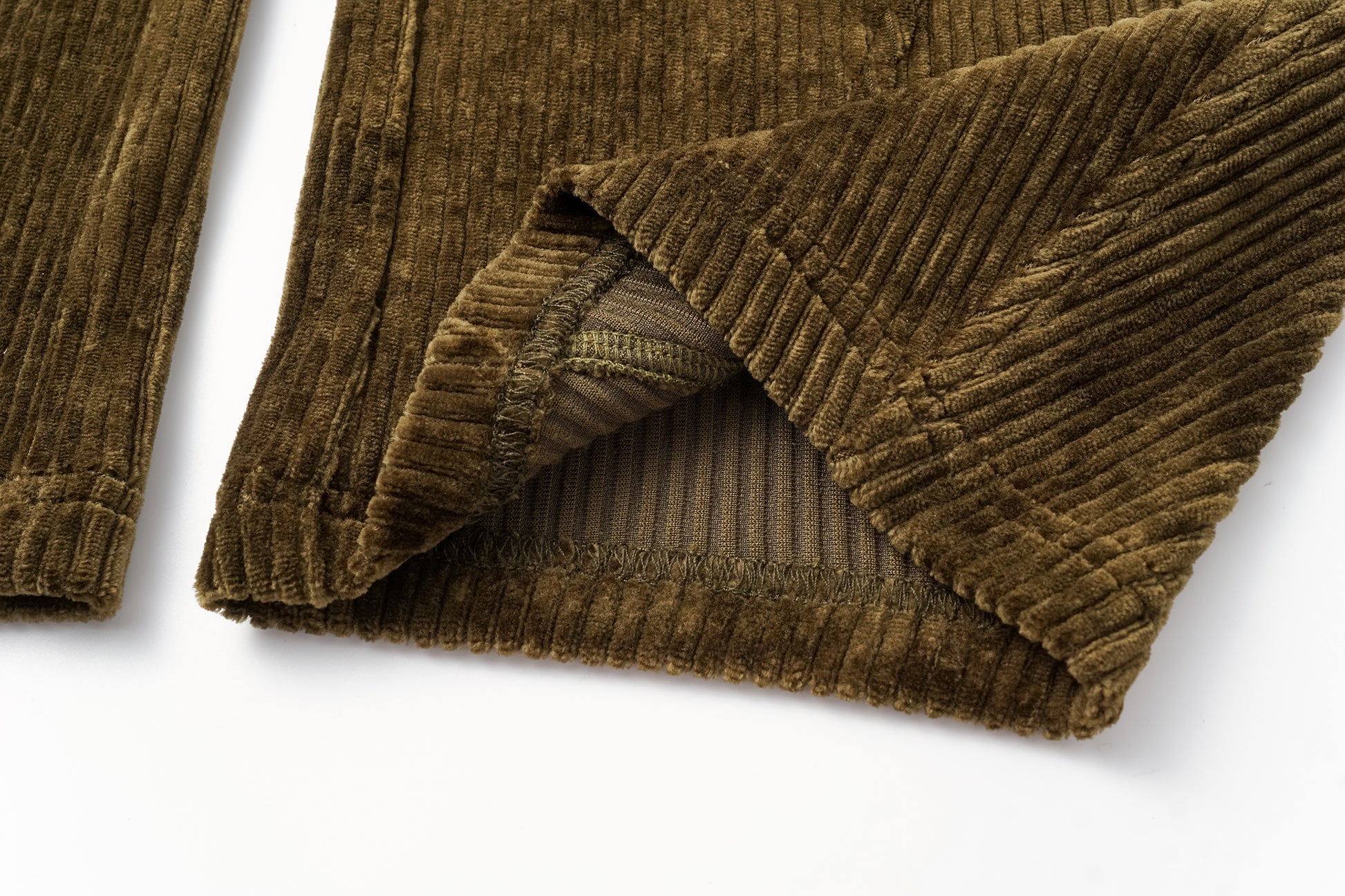 Curved Hem Corduroy Sweatpants