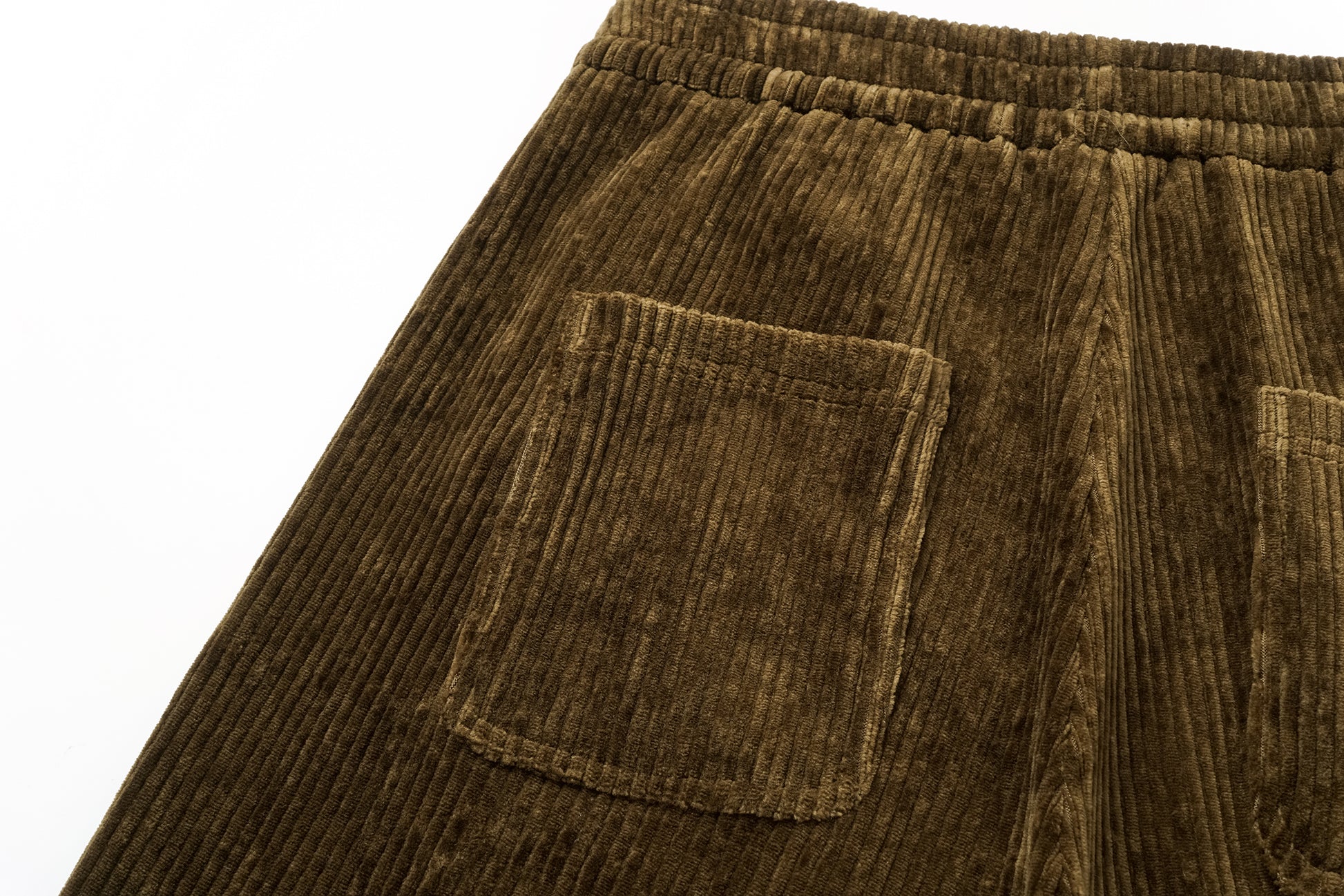 Curved Hem Corduroy Sweatpants