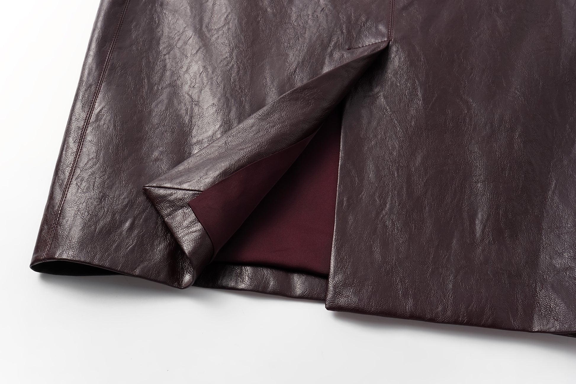 Knee-Length Pencil Skirt (Faux Leather)