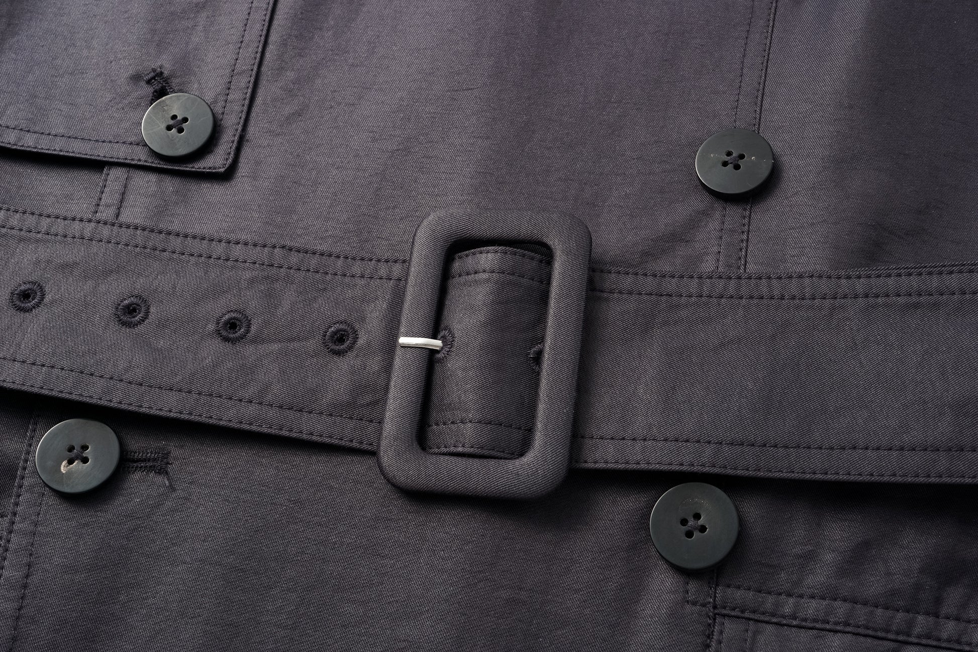 Dropped-Shoulder Trench Coat