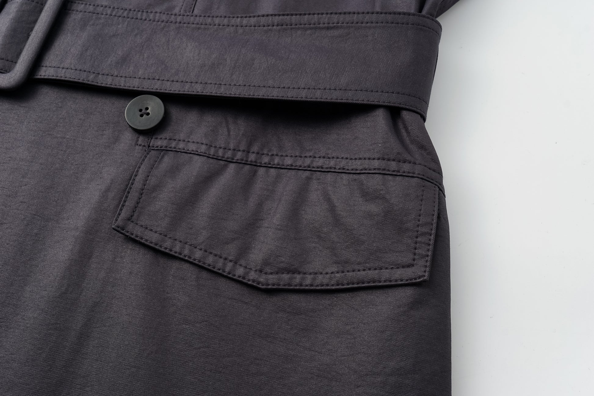 Dropped-Shoulder Trench Coat