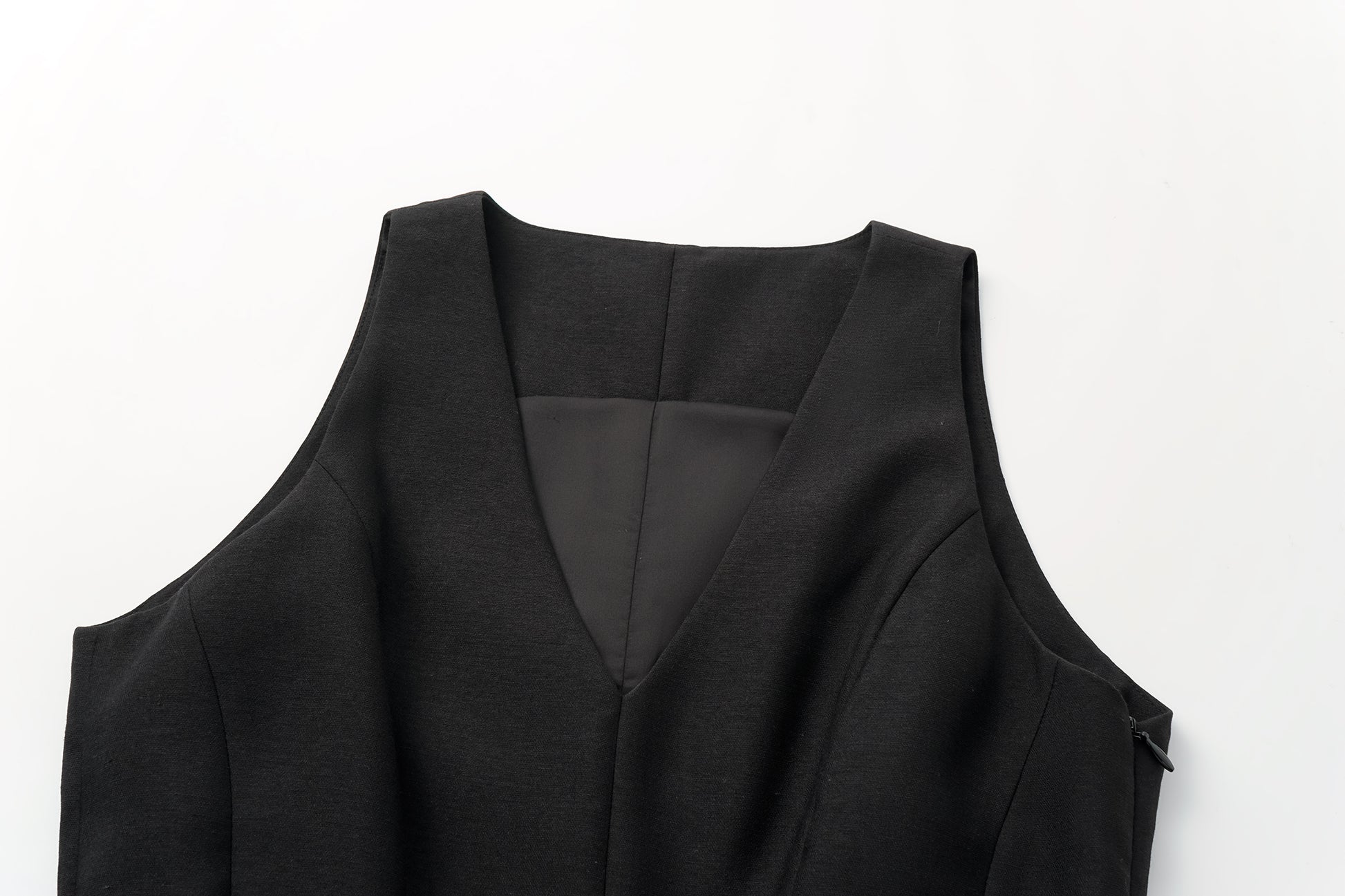 Two-Piece Trench Dress Set (Short Jacket + Sleeveless V-Neck Dress)