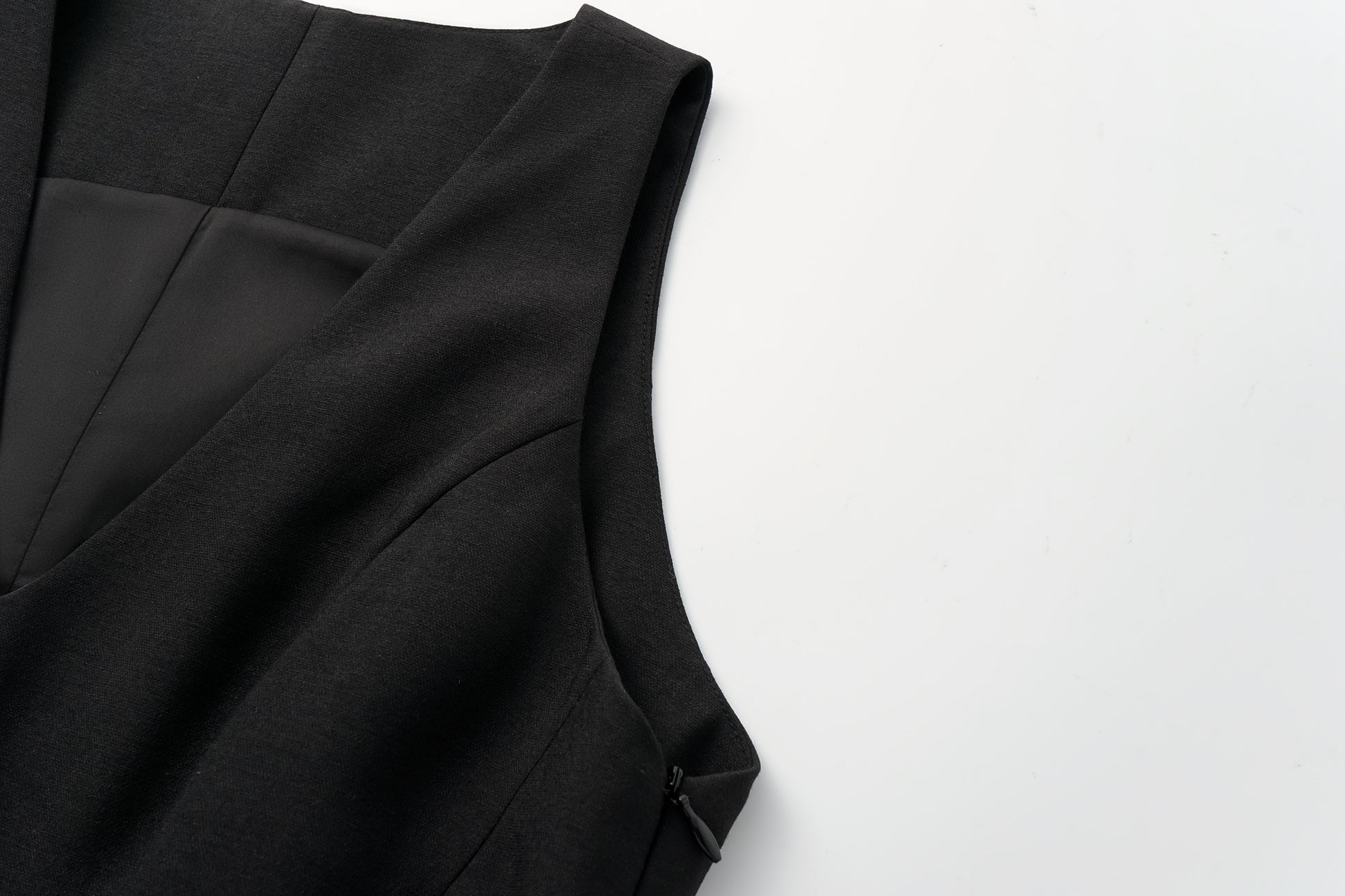 Two-Piece Trench Dress Set (Short Jacket + Sleeveless V-Neck Dress)