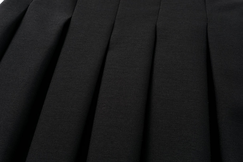 Two-Piece Trench Dress Set (Short Jacket + Sleeveless V-Neck Dress)